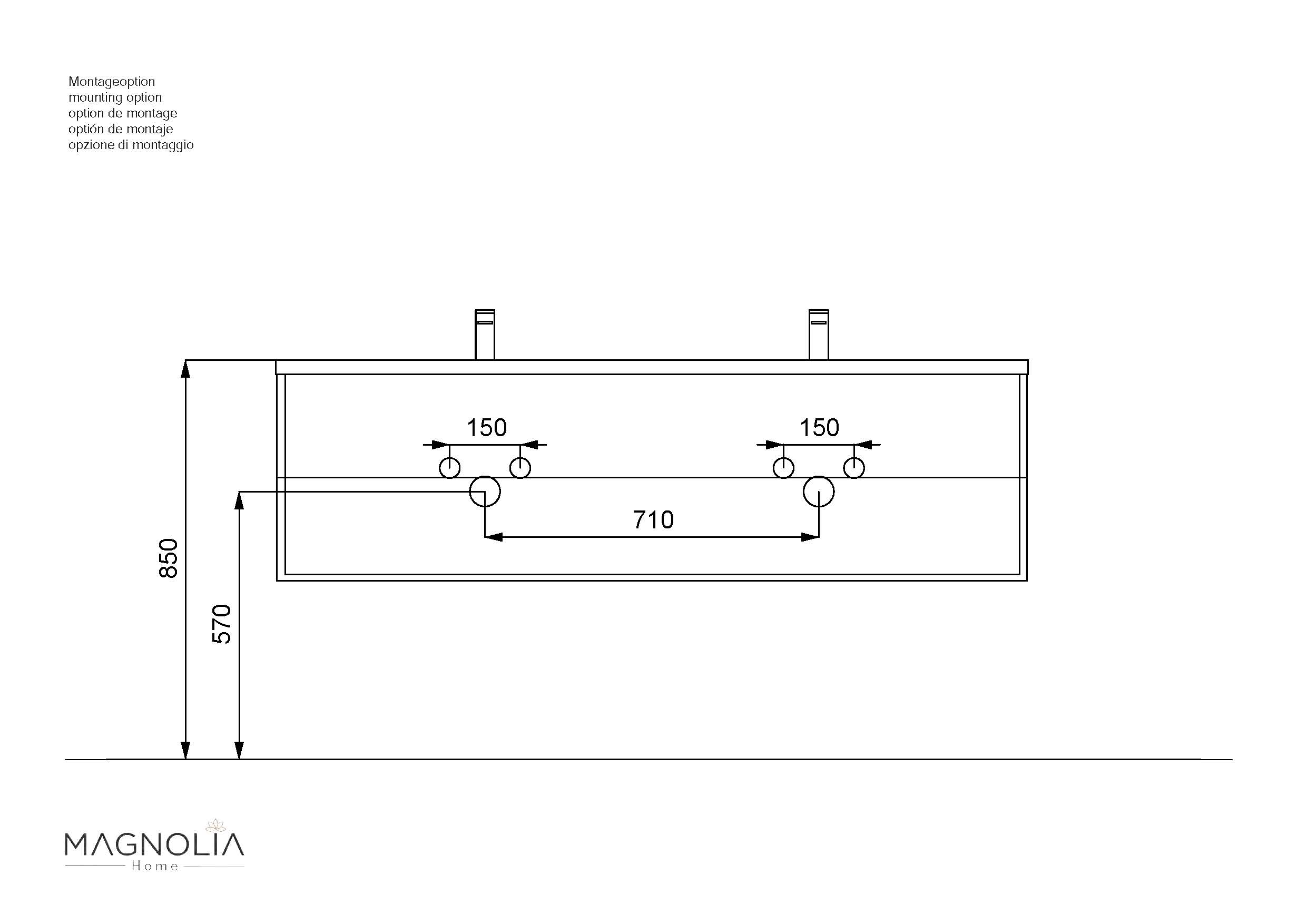 Badmöbelset Colossos160 4-teilig LED Spiegel Hochschrank 3er Boxen weiss hgl