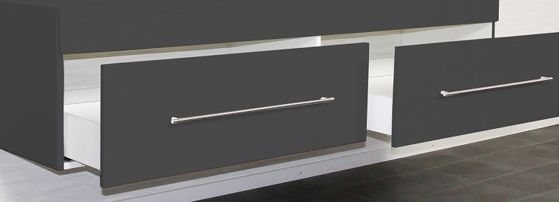 Badmöbel Classico XL SoftClose anthrazit mit Aufsatzwaschbecken