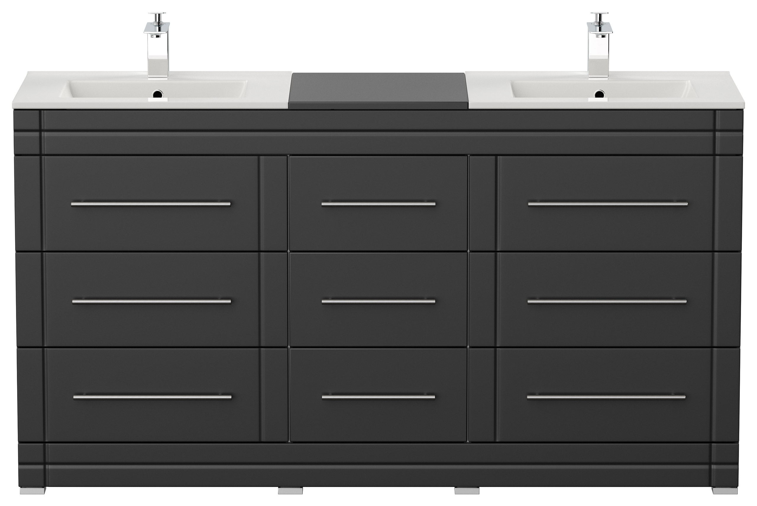 Stand Badmöbel Cosmo Modern SoftClose schwarz