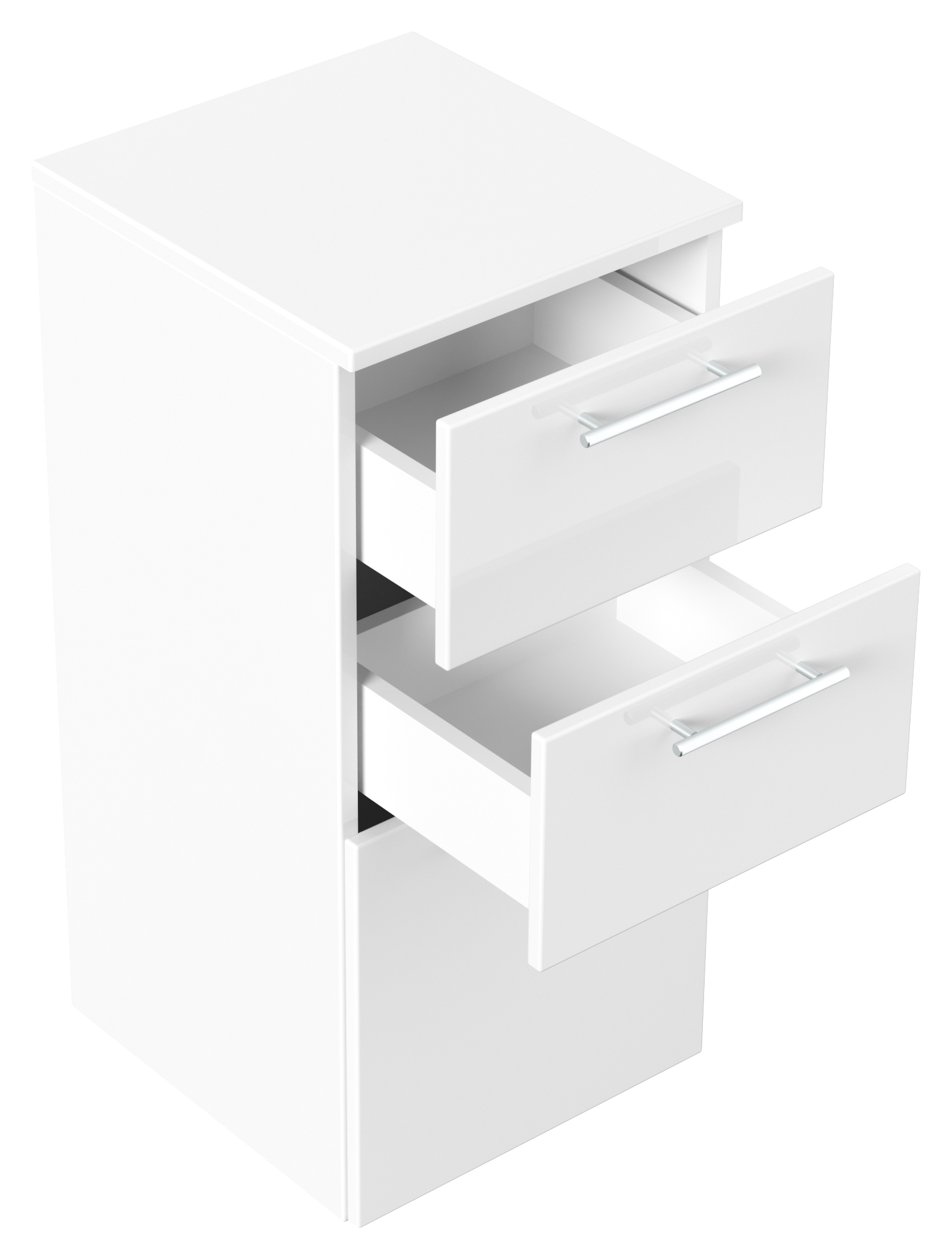 Midischrank 75 cm weiss hochglanz