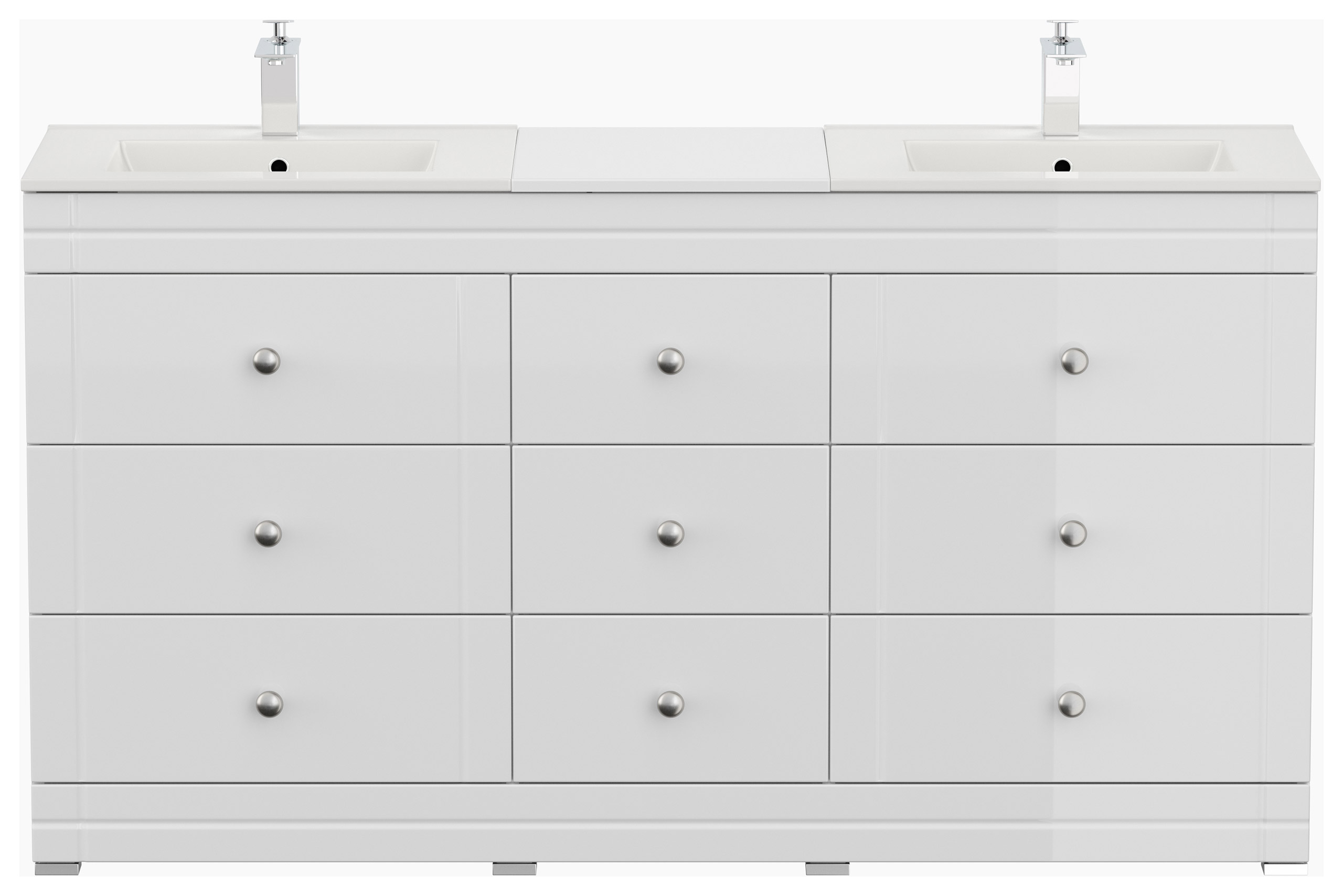 Stand Badmöbel Cosmo Klassik SoftClose weiss hochglanz