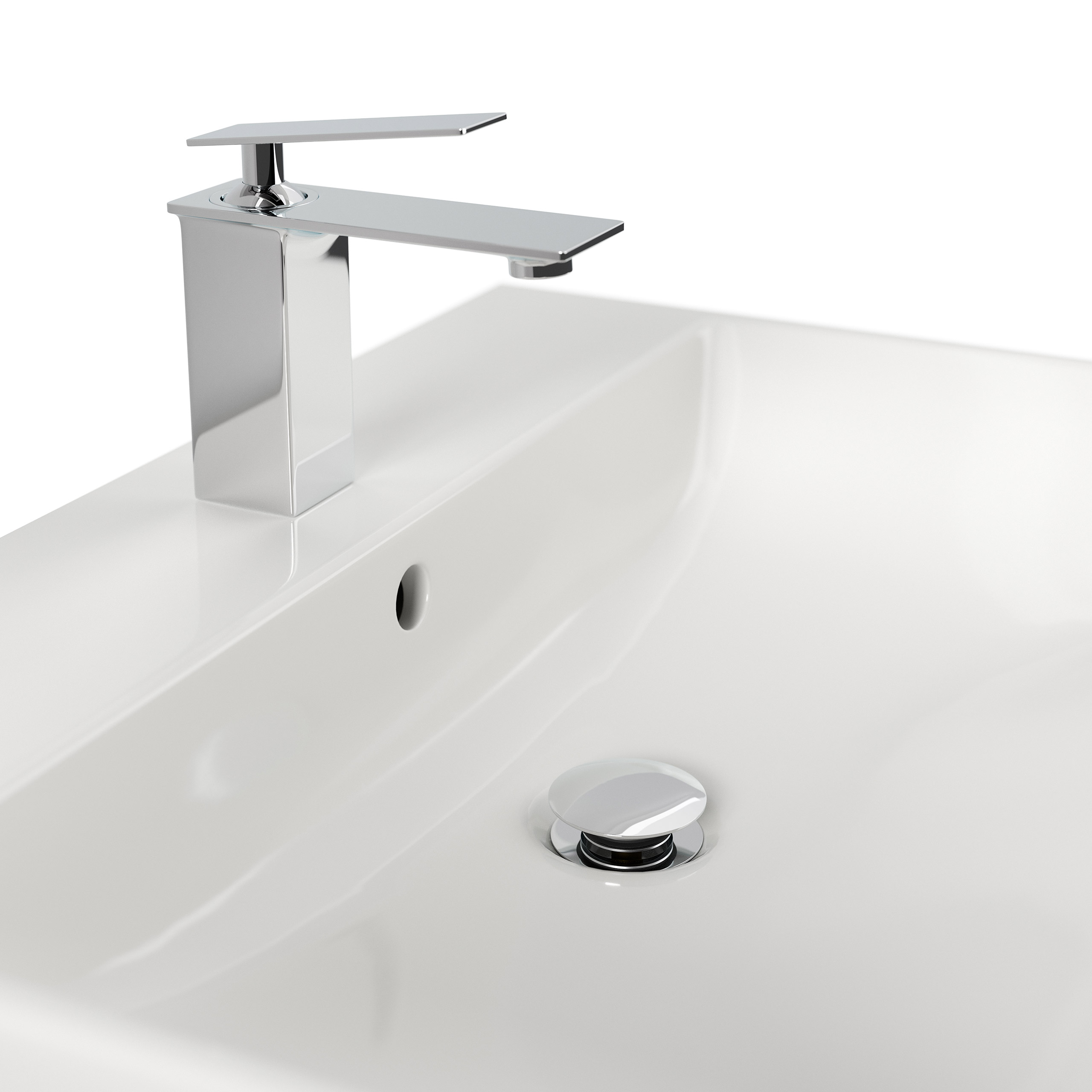 Badmöbel mit Villeroy & Boch Avento Waschbecken 65cm SoftClose silbereiche