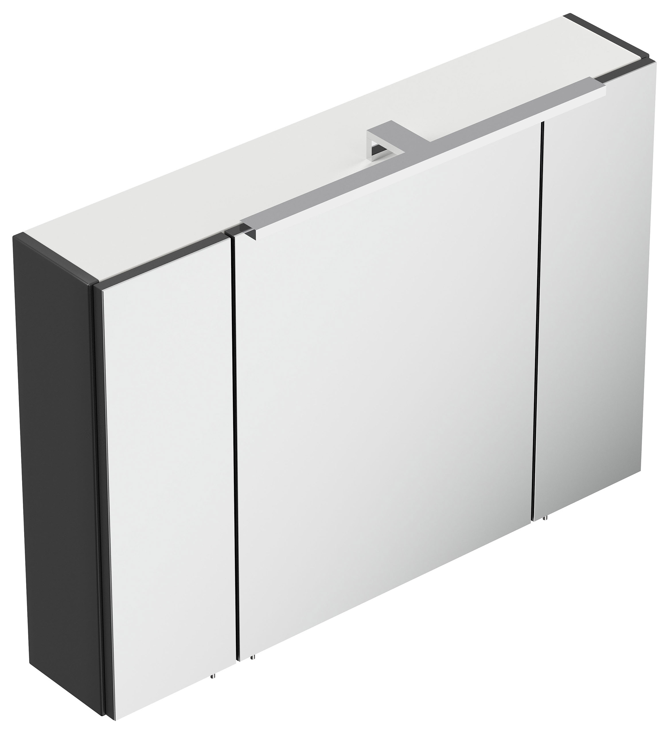 Spiegelschrank 90cm inkl. Design LED-Lampe und Glasböden eiche hell
