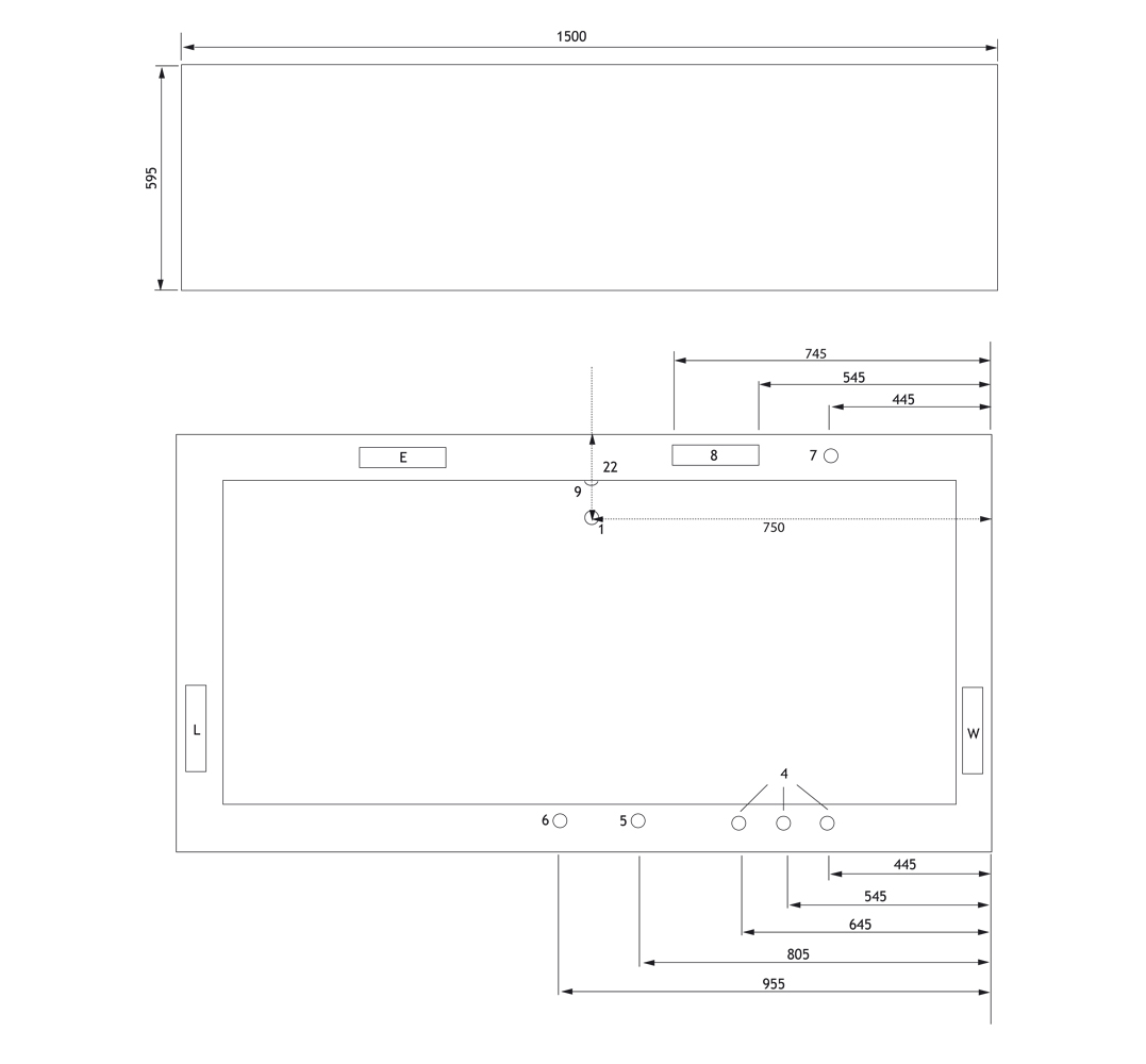 Rechteck Whirlpool Unity 150x75 Made in Germany 22 Düsen Befüllung Überlauf