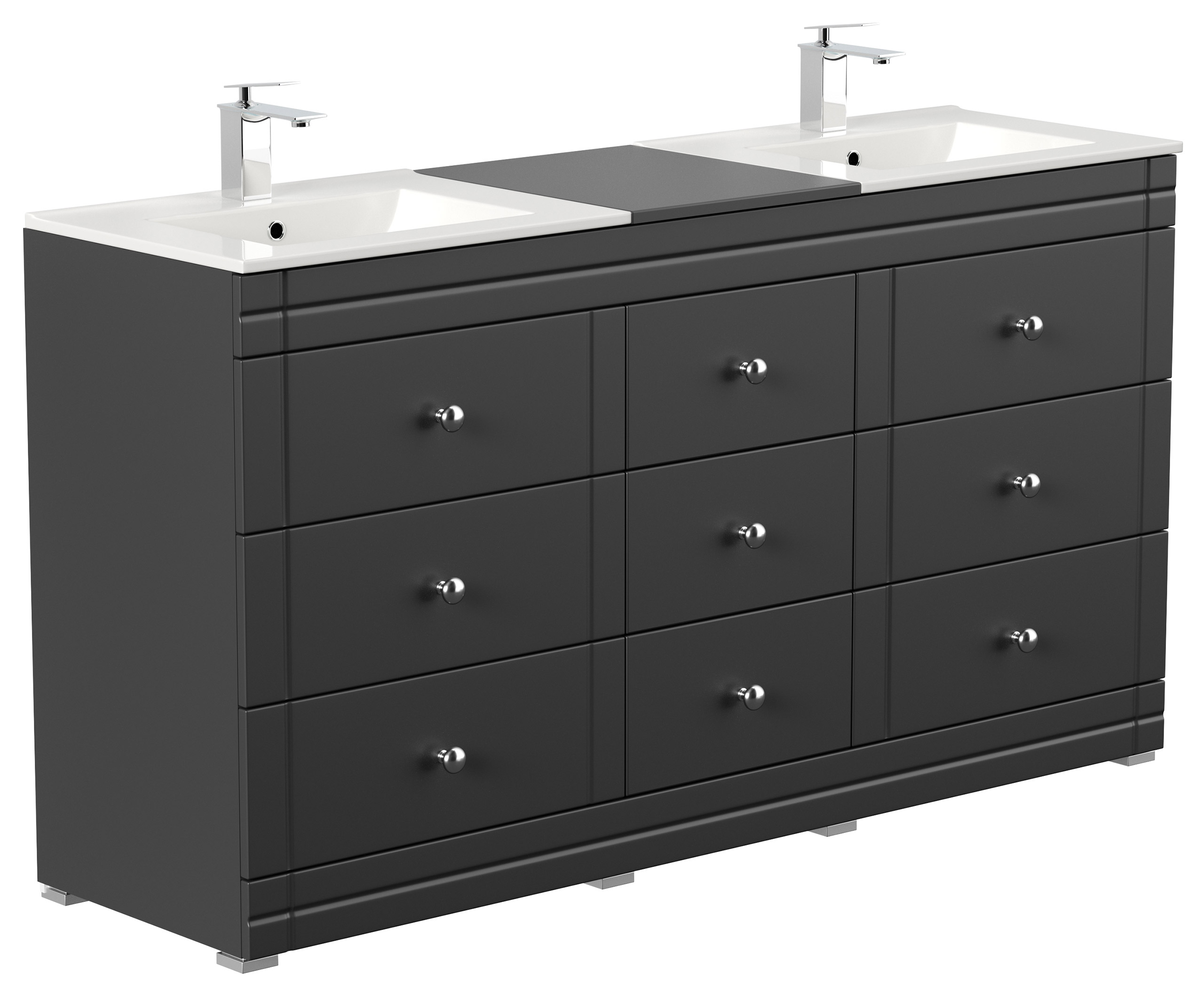 Stand Badmöbel Cosmo Klassik SoftClose schwarz