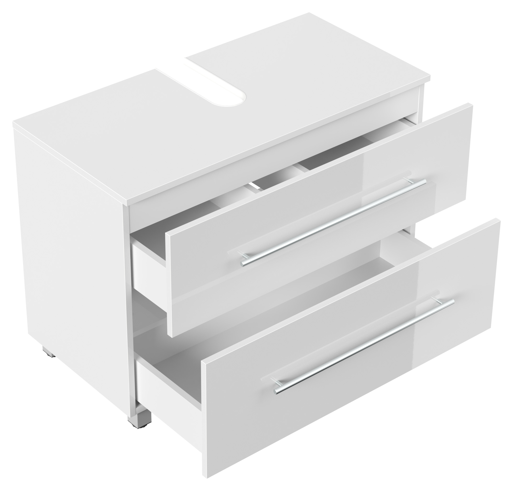 Universal Unterbau auf Standfüßen 85 cm SoftClose weiss hochglanz