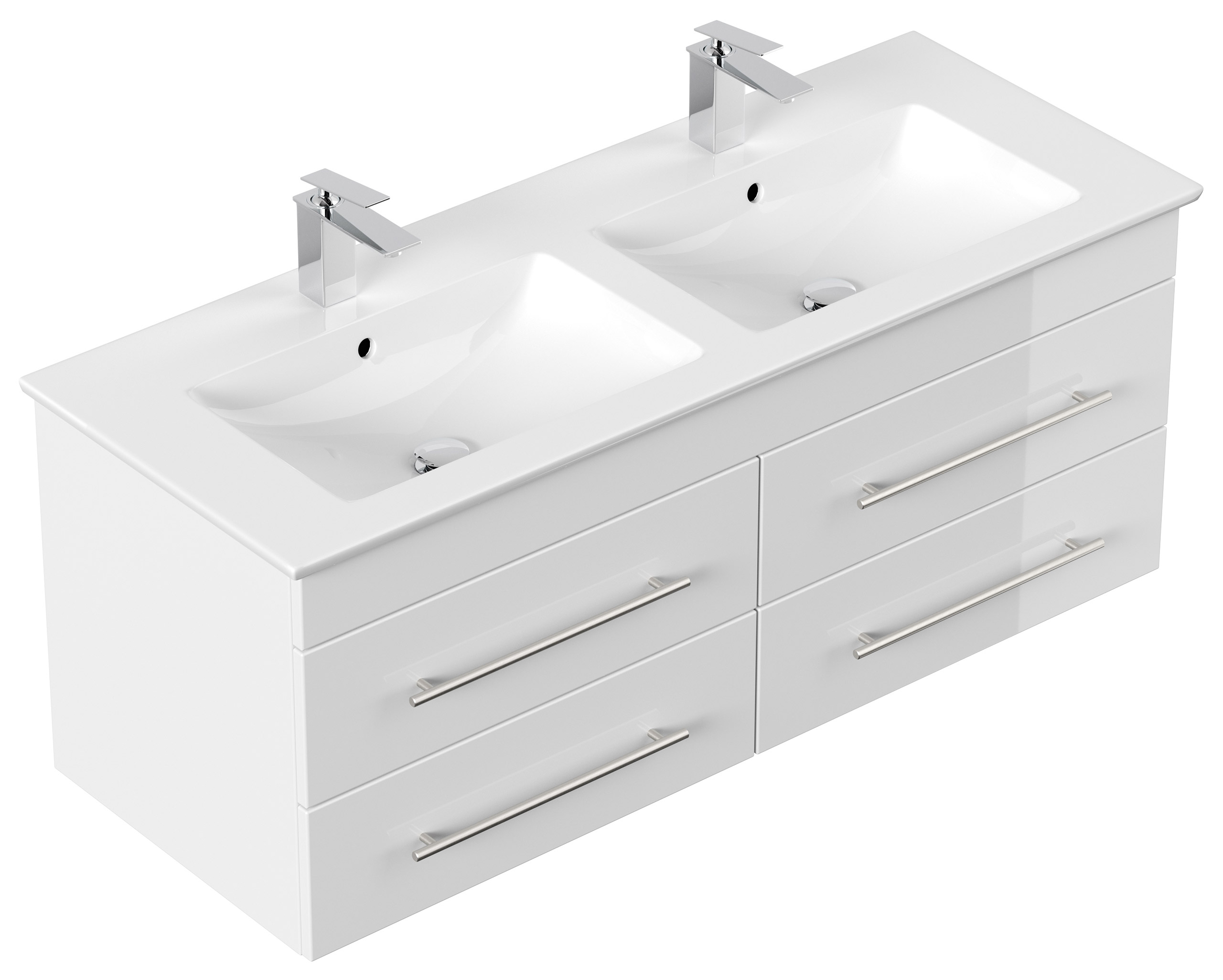 Badmöbel mit Villeroy & Boch Venticello Waschbecken 130 cm Doppel B weiss