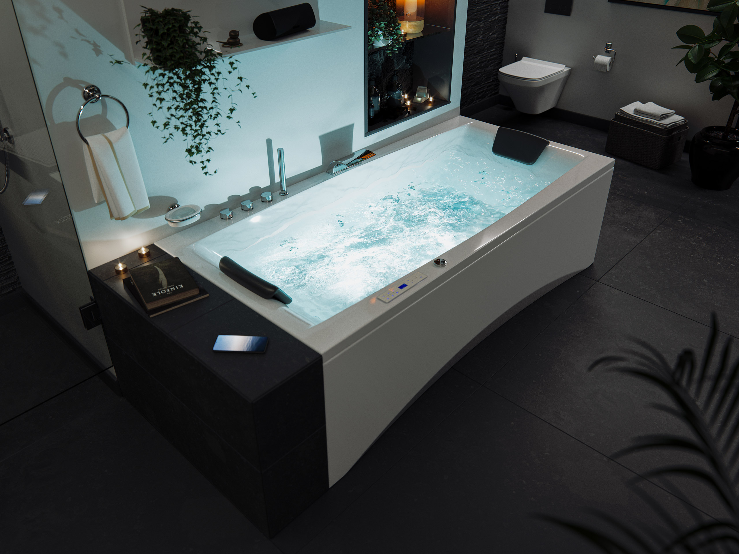 Rechteck Whirlpool Unity 190x90 Made in Germany 24 Massagedüsen mit Armatur