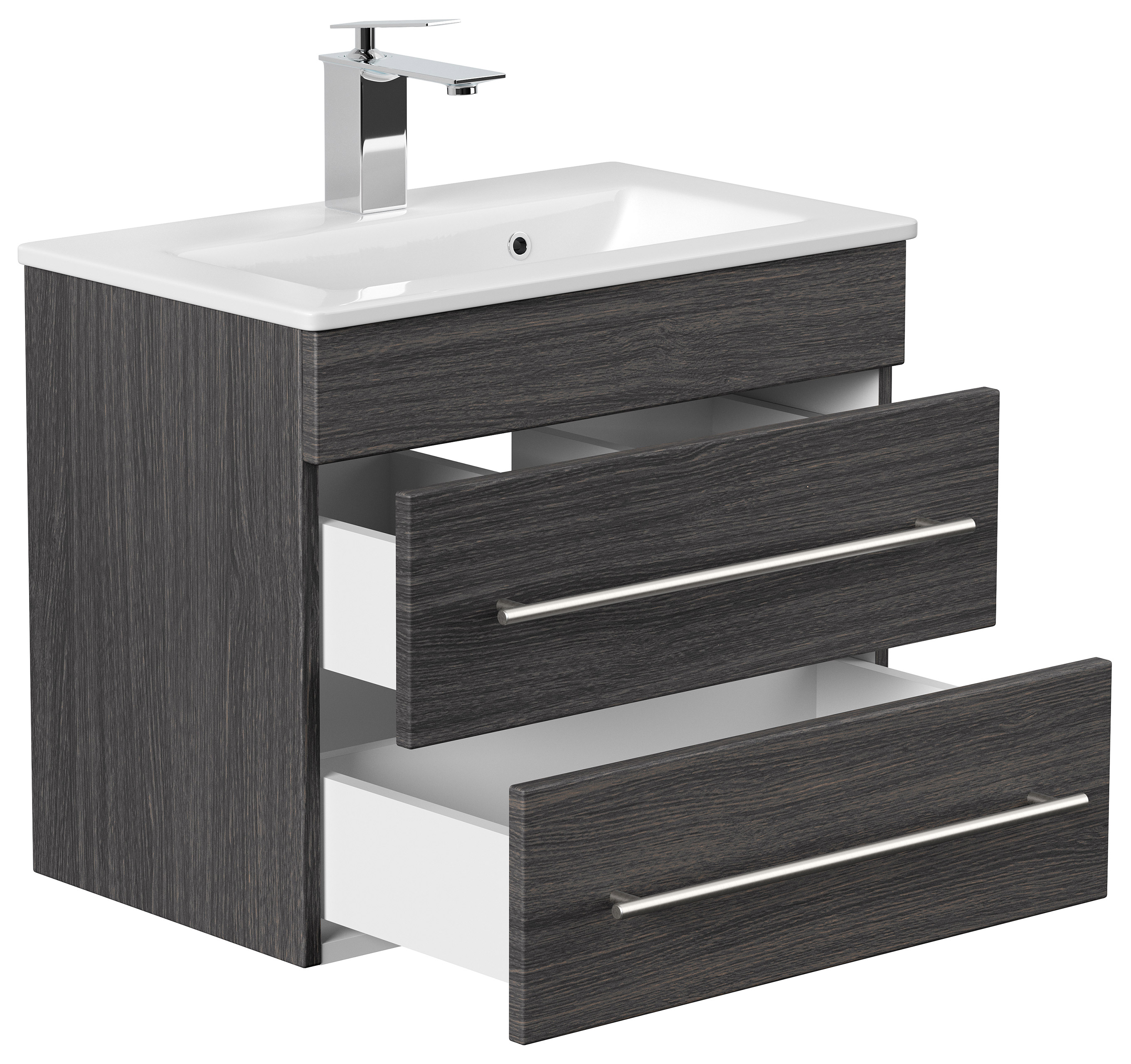Badmöbel Mars 600 SlimLine SoftClose anthrazit gemasert Badmöbel Mars 600 SlimLine SoftClose anthrazit gemasert