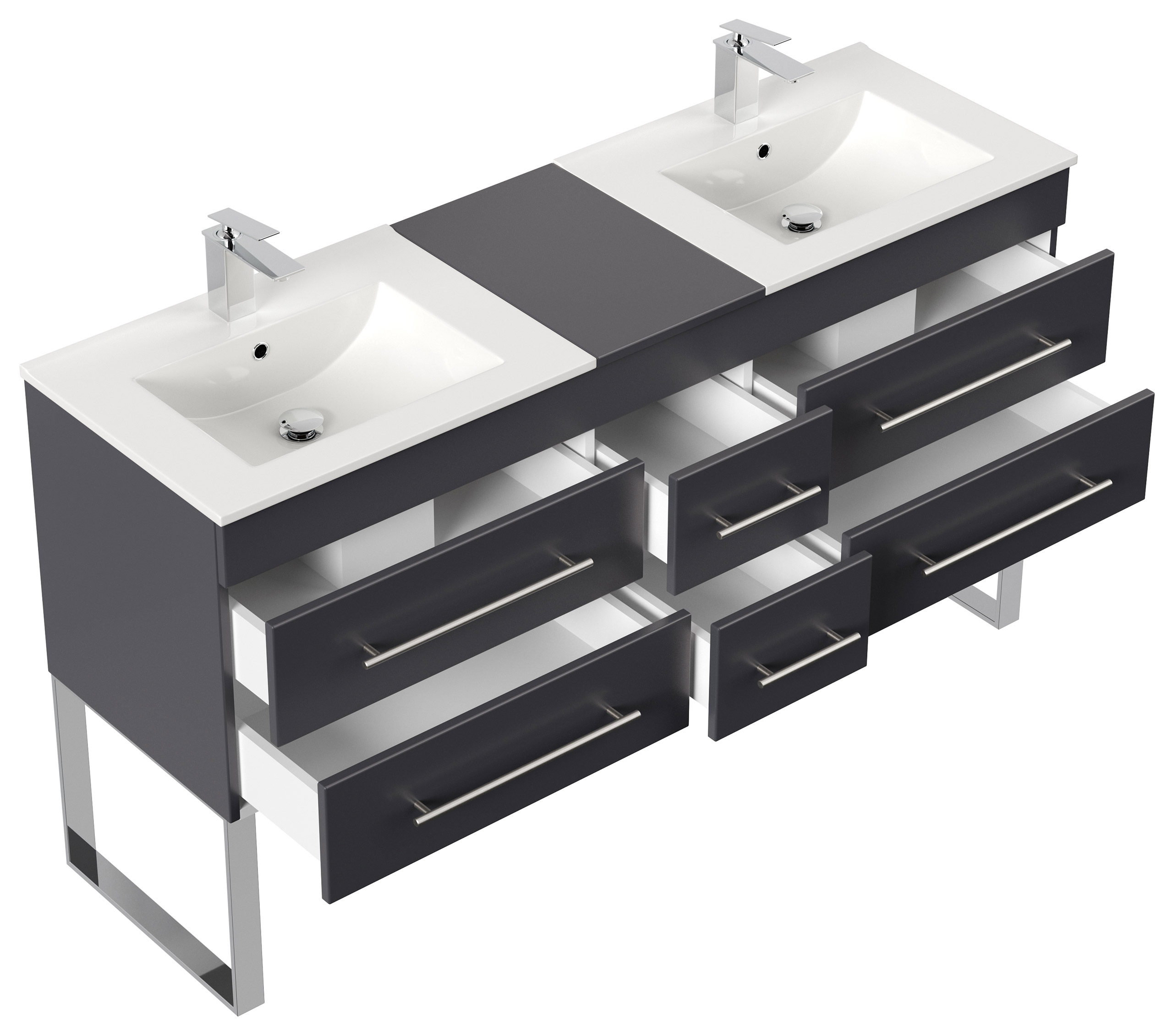 Stand Badmöbel Roma XL SoftClose anthrazit