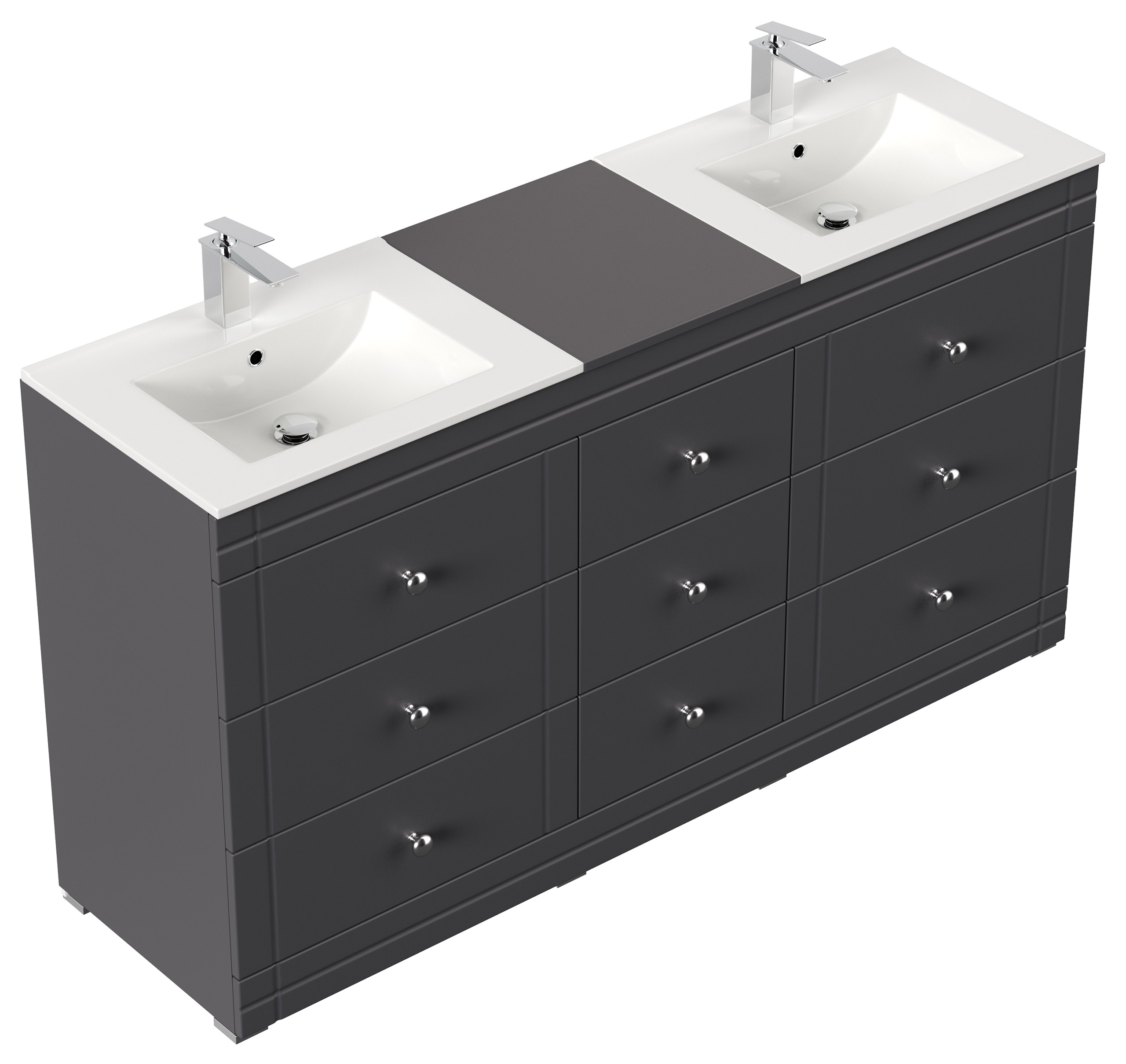 Stand Badmöbel Cosmo Klassik SoftClose anthrazit