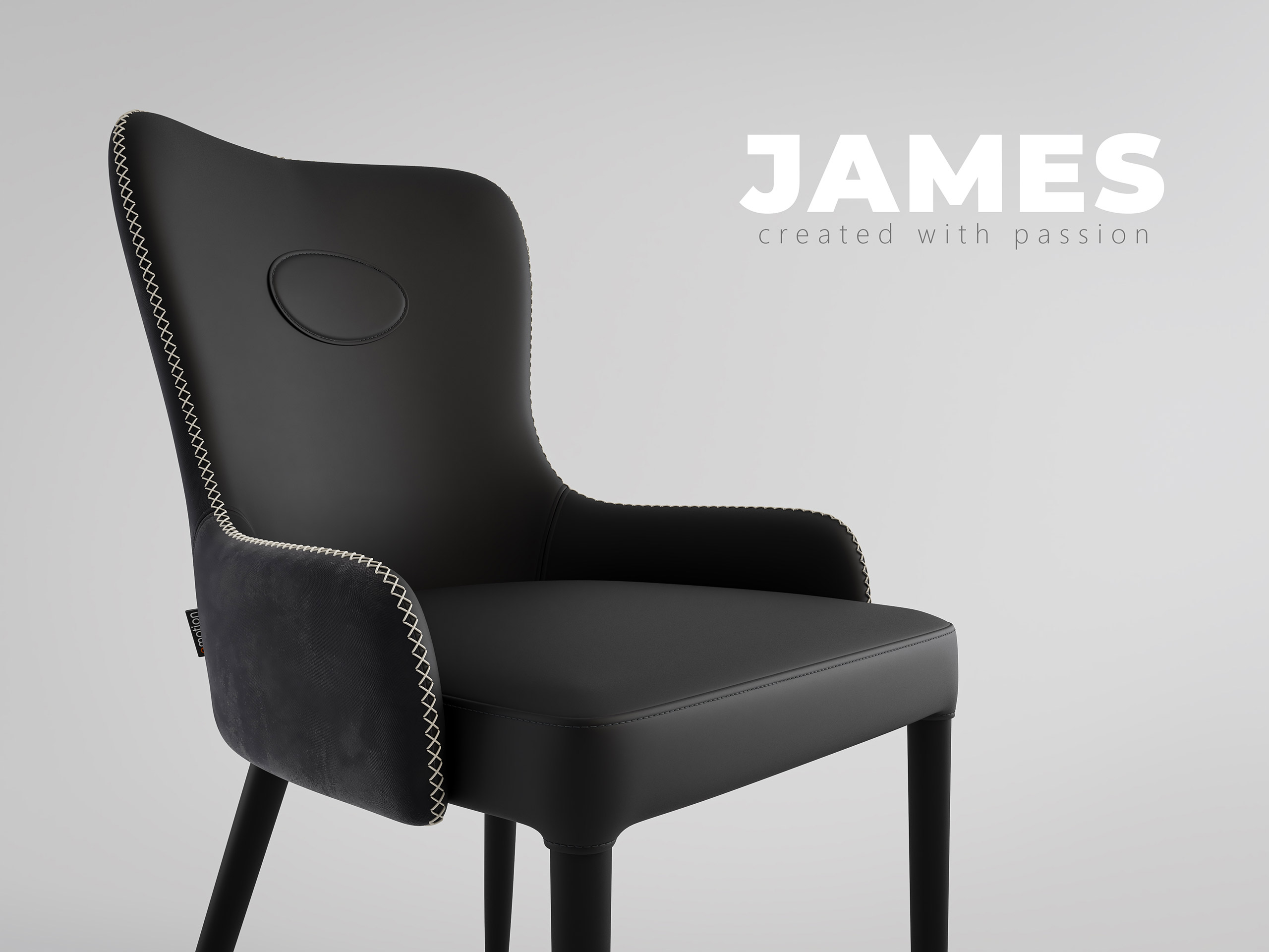 2er Set Esszimmerstuhl klassisch James Samt Polsterstuhl schwarz Metallbeine