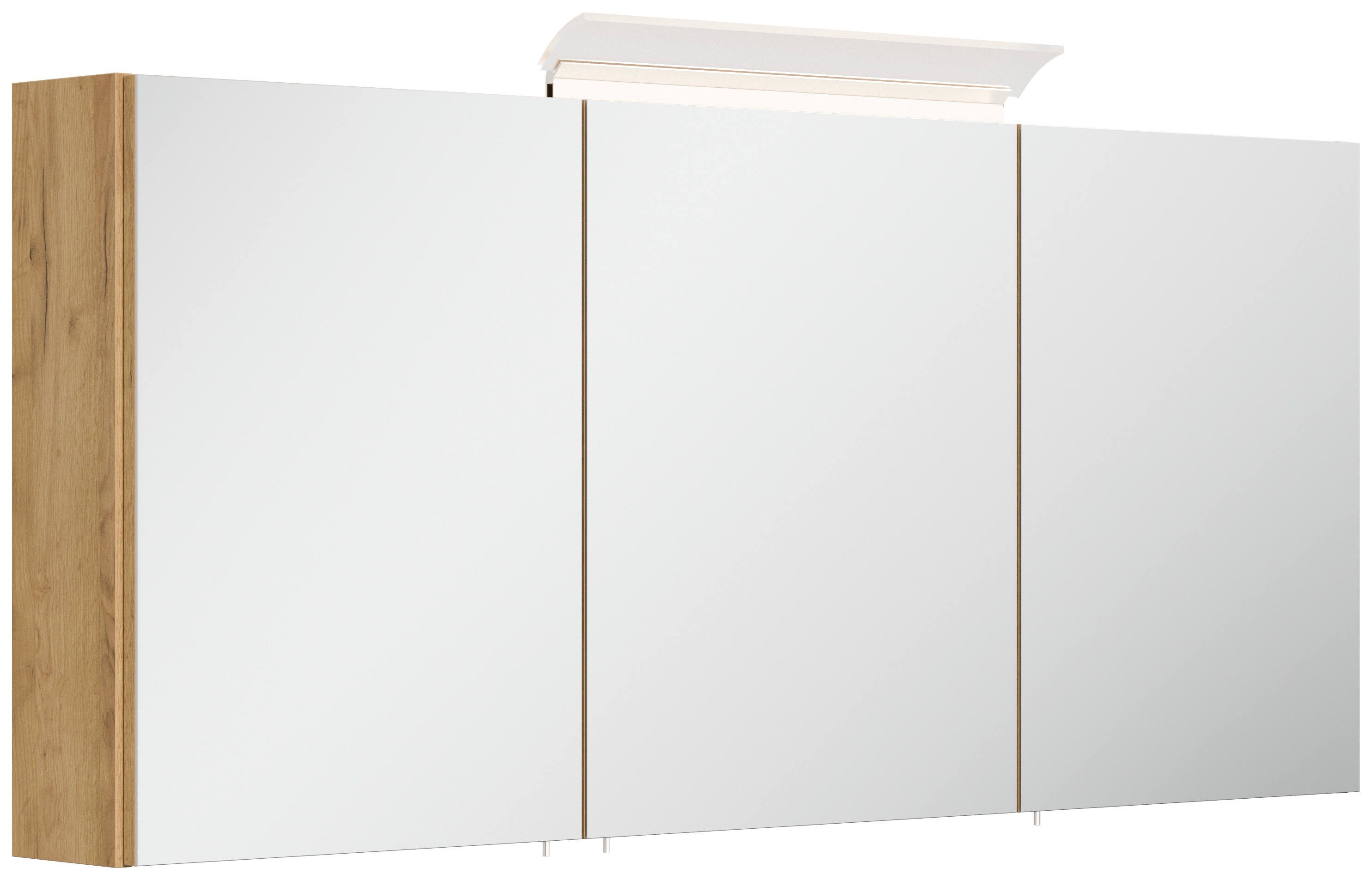 Badmöbelset Roma XL 4-teilig Spiegelschrank Hochschrank 3er Boxen eiche gold