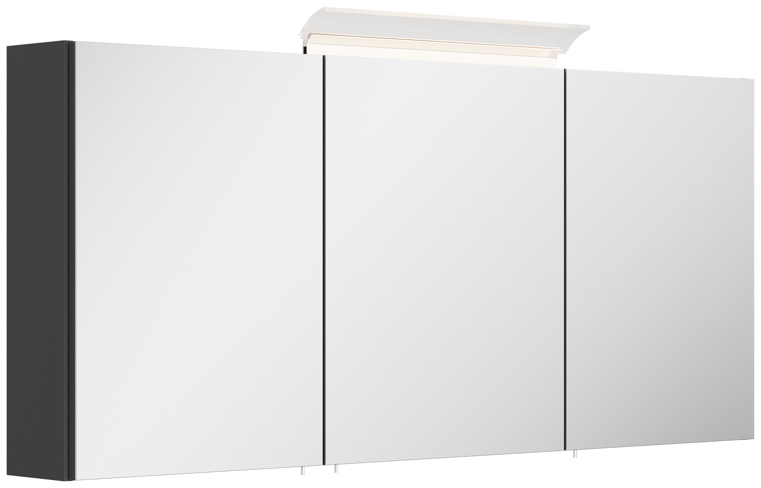 Badmöbelset Roma XL 4-teilig Spiegelschrank Hochschrank 3er Boxen grafit