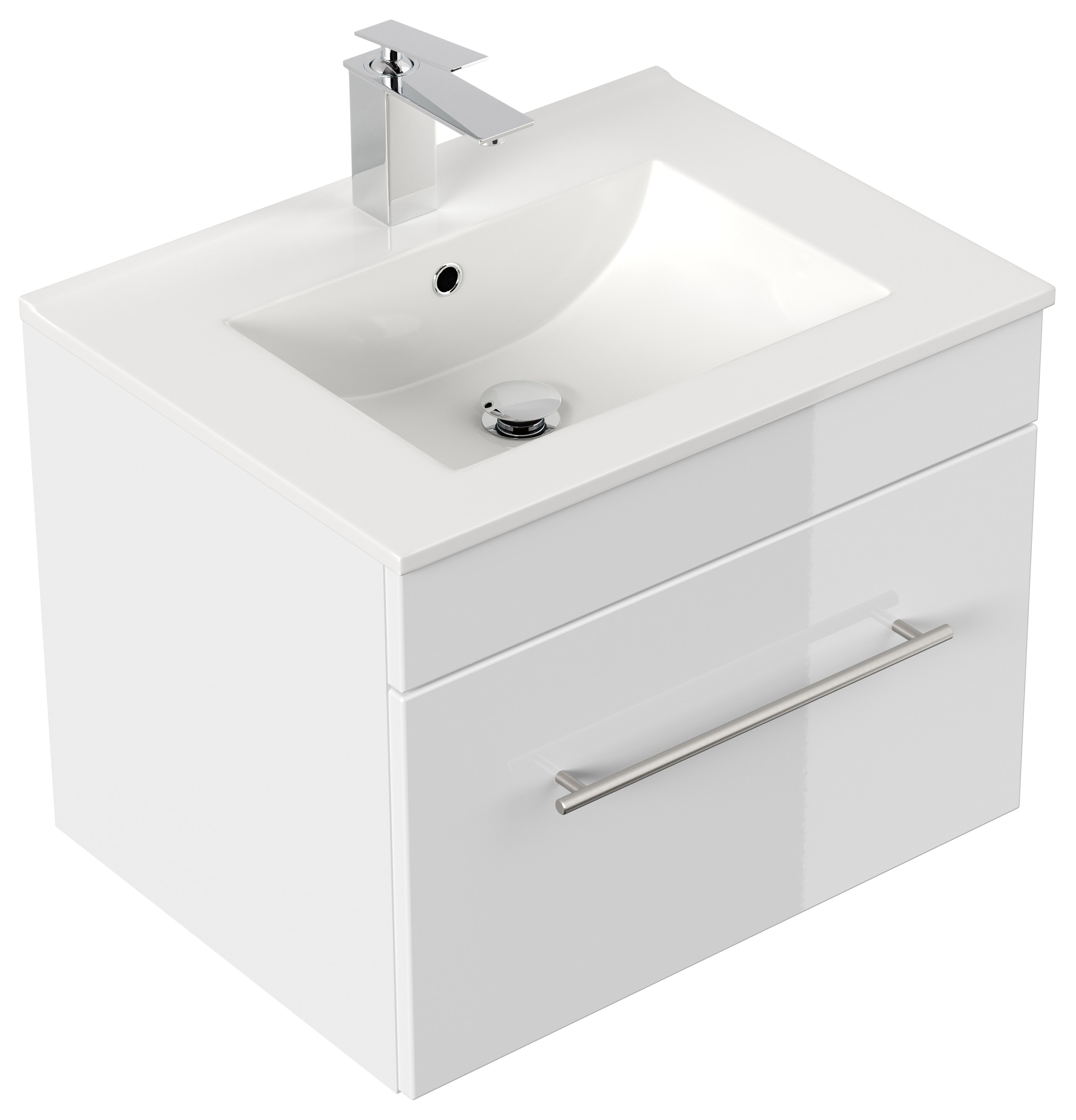 Badmöbel SANTINI 60 SoftClose weiss, Fronten weiss hochglanz