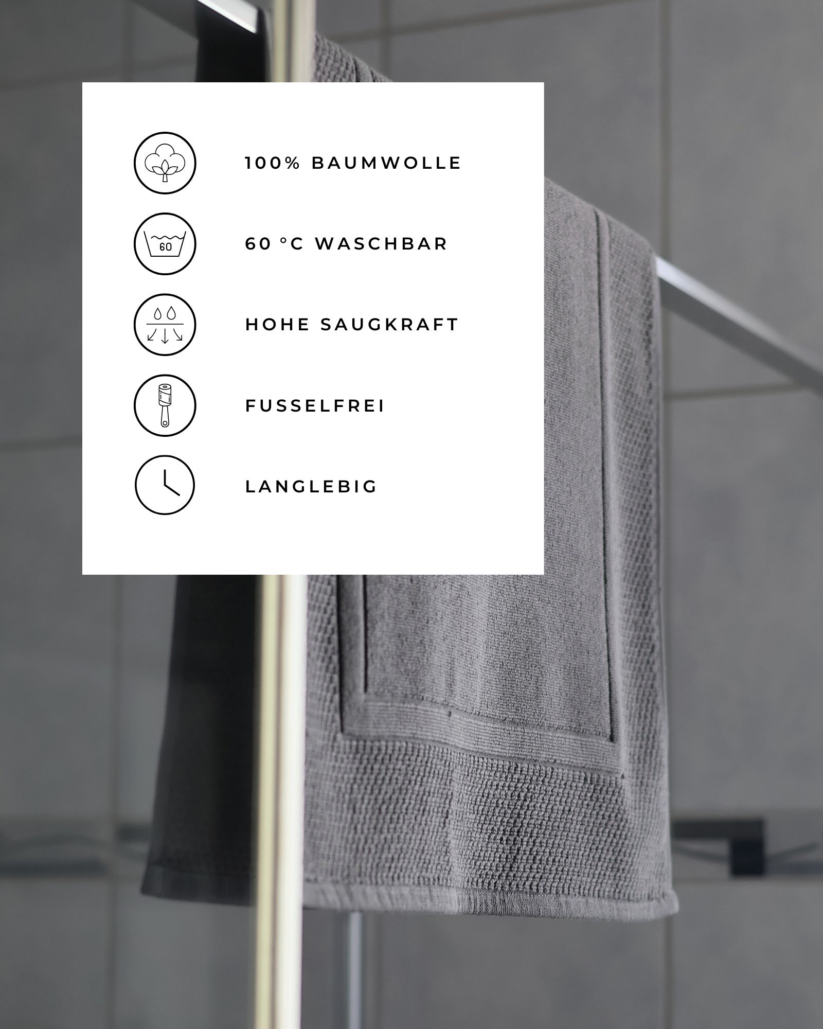 Badematte ELA 50x80 Dark Grey