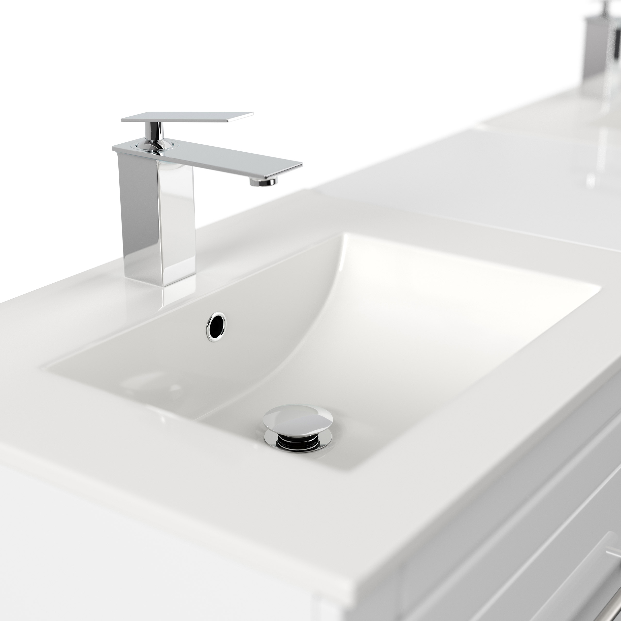 Stand Badmöbel Cosmo Modern SoftClose weiss hochglanz