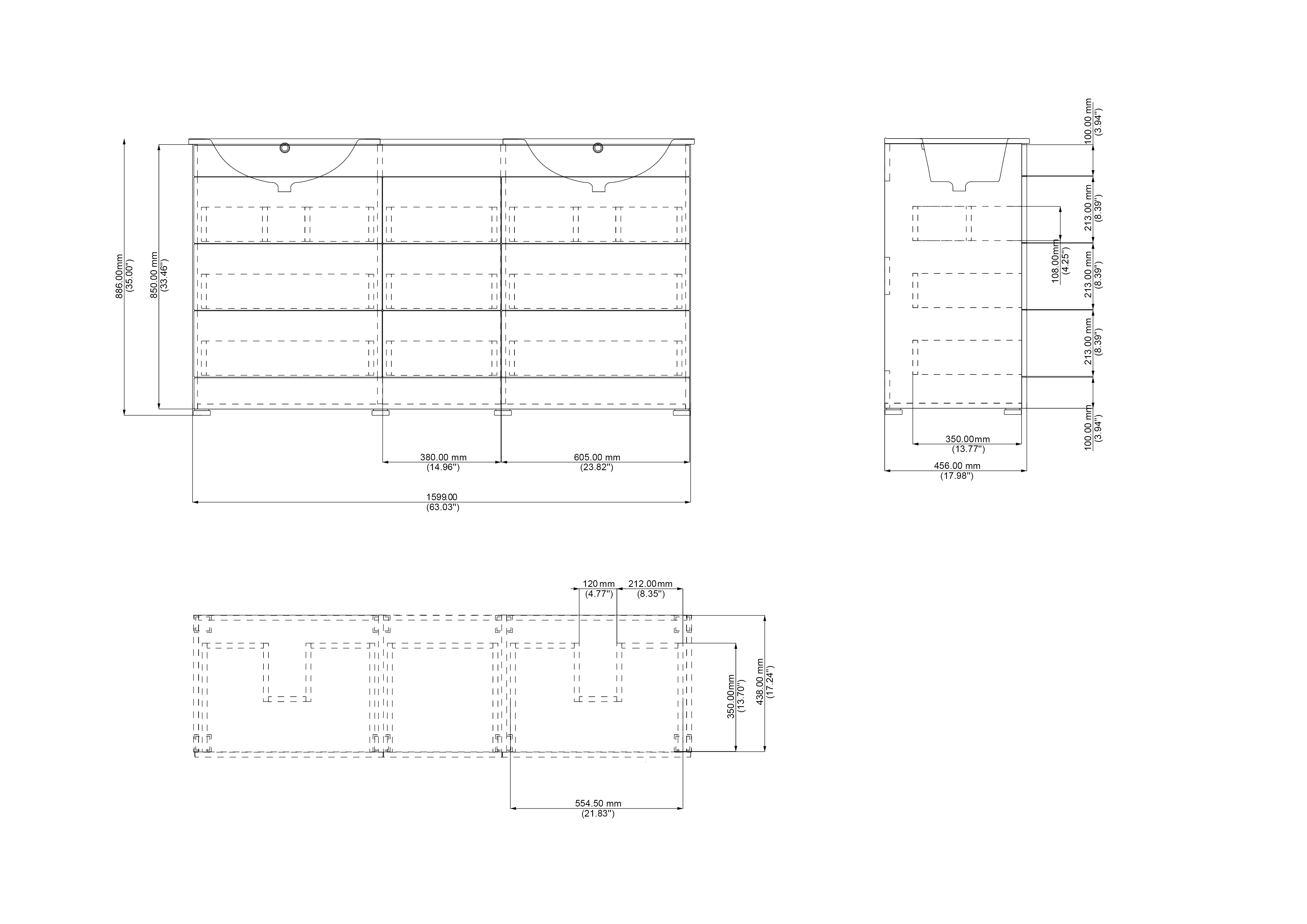 Stand Badmöbel Cosmo Modern SoftClose beton