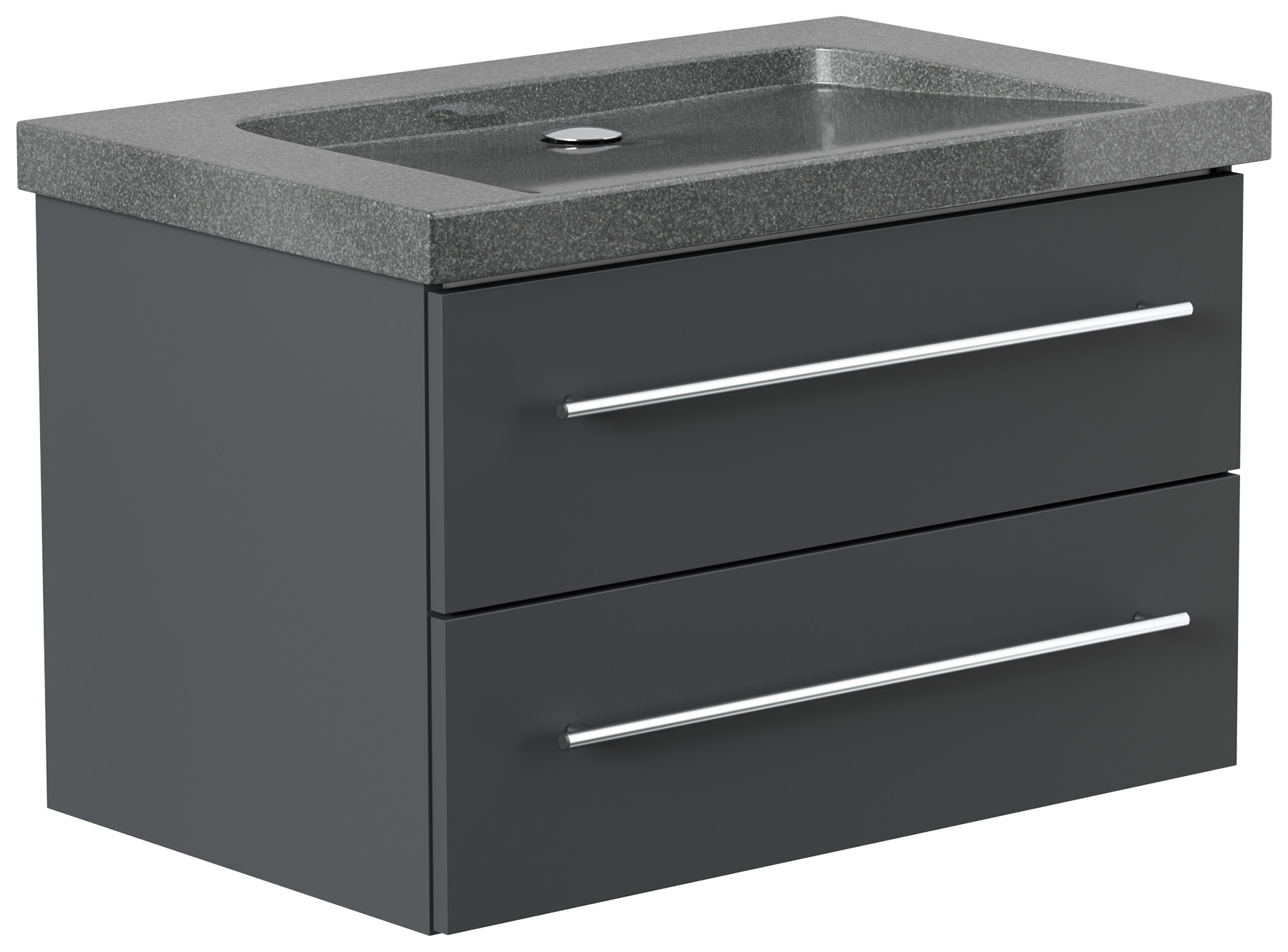 Badmöbel Granit G654 Damo 75 cm ohne Hahnloch SoftClose grafit