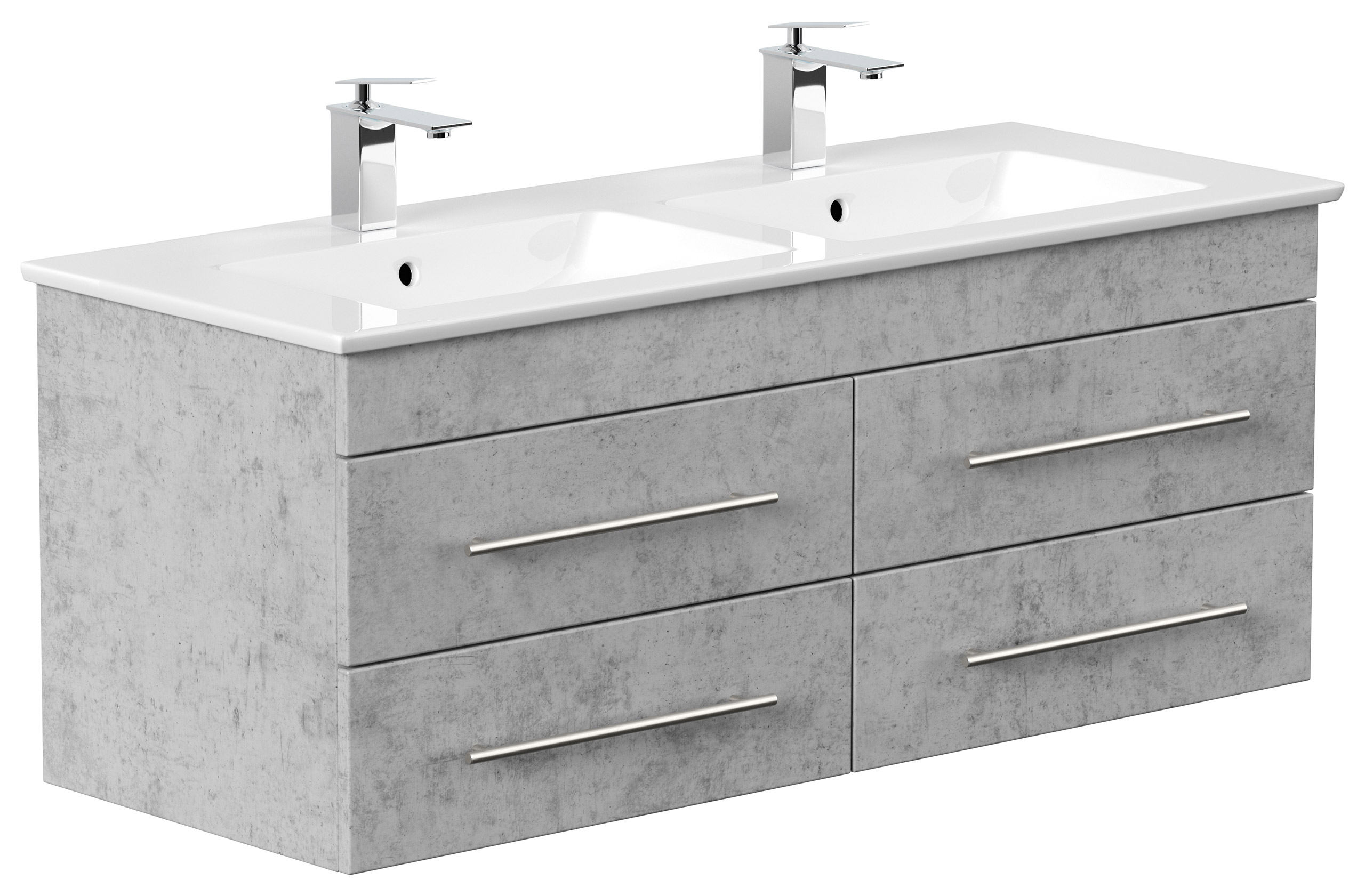Badmöbel mit Villeroy & Boch Venticello Waschbecken 130 cm Doppel B beton