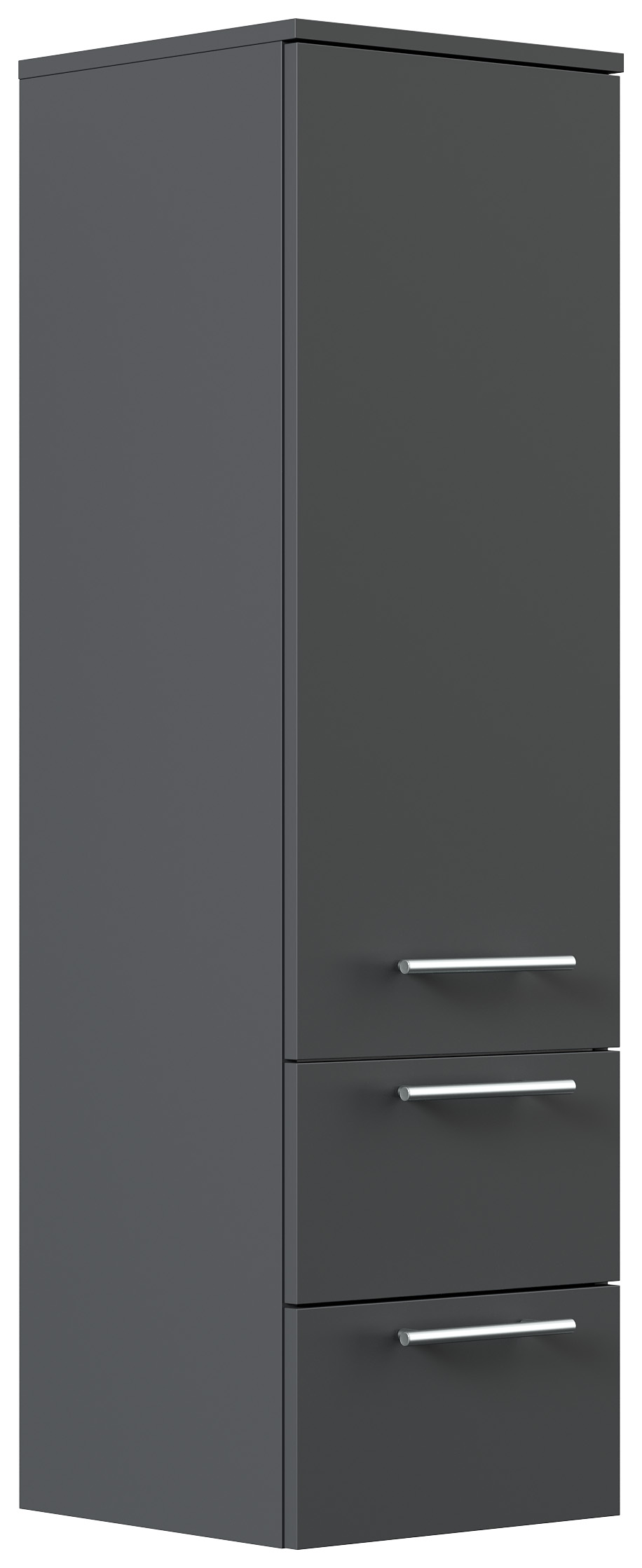 Hochschrank 120 cm grafit mit Glaseinlagen
