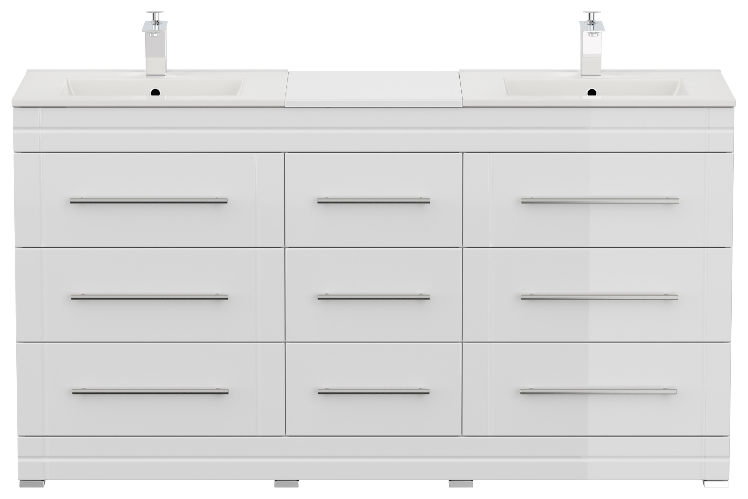 Stand Badmöbel Cosmo Modern SoftClose weiss hochglanz