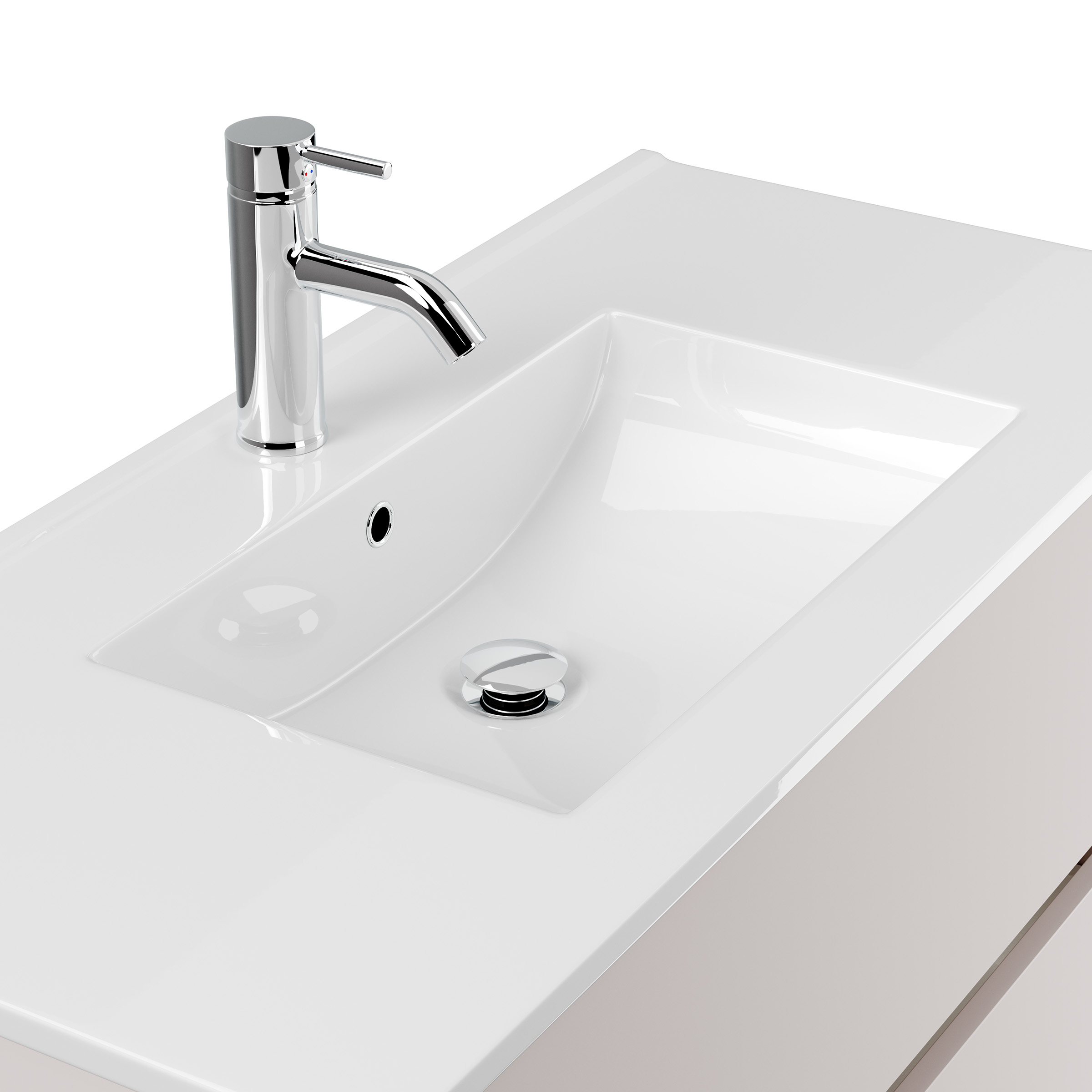 Badmöbel Taifun mit Waschtisch 100 cm 2 Greifraum SoftClose Auszüge eiche gold