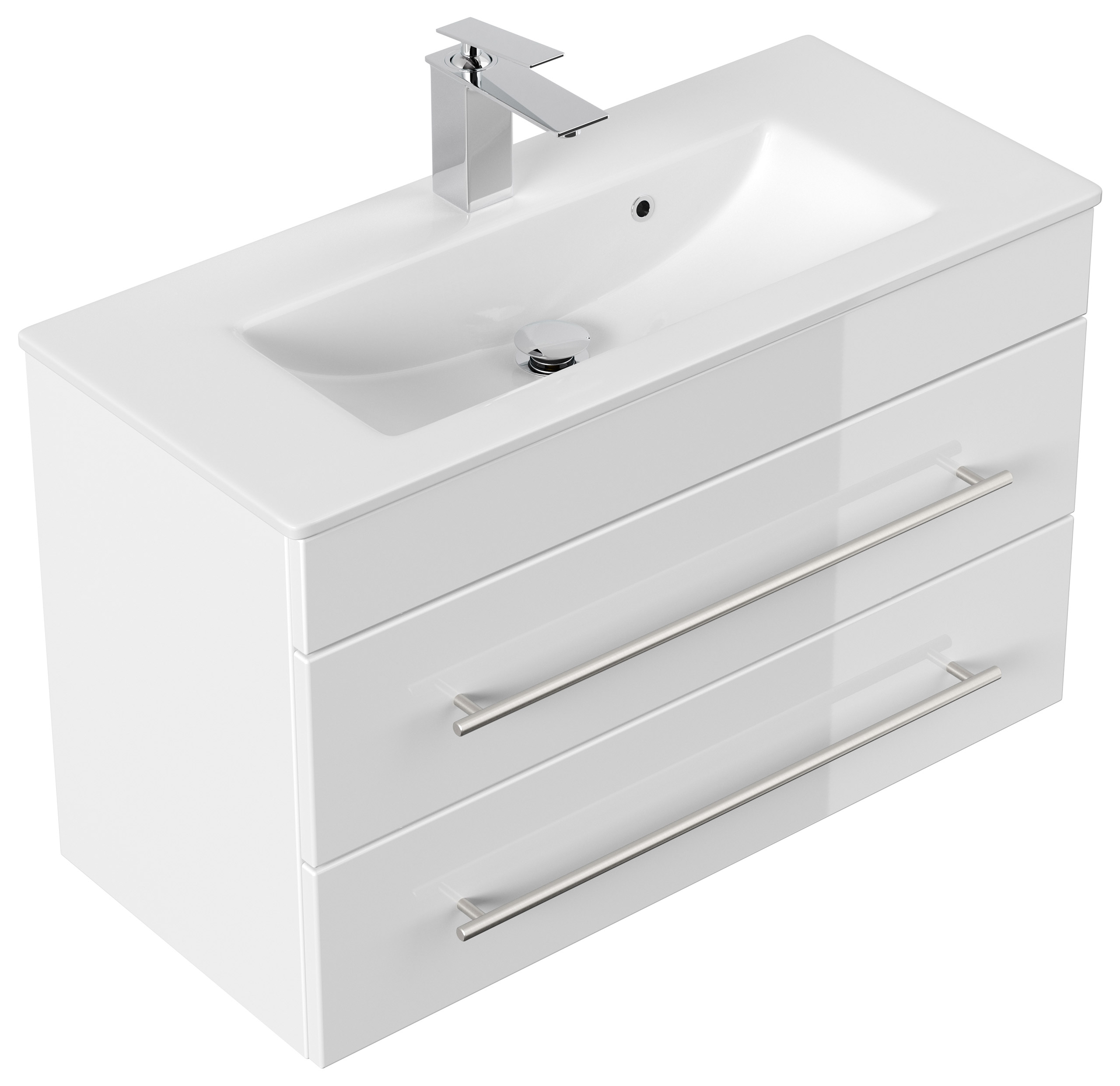 Badmöbel Mars 800 SlimLine SoftClose weiss hochglanz Badmöbel Mars 800 SlimLine SoftClose weiss hochglanz