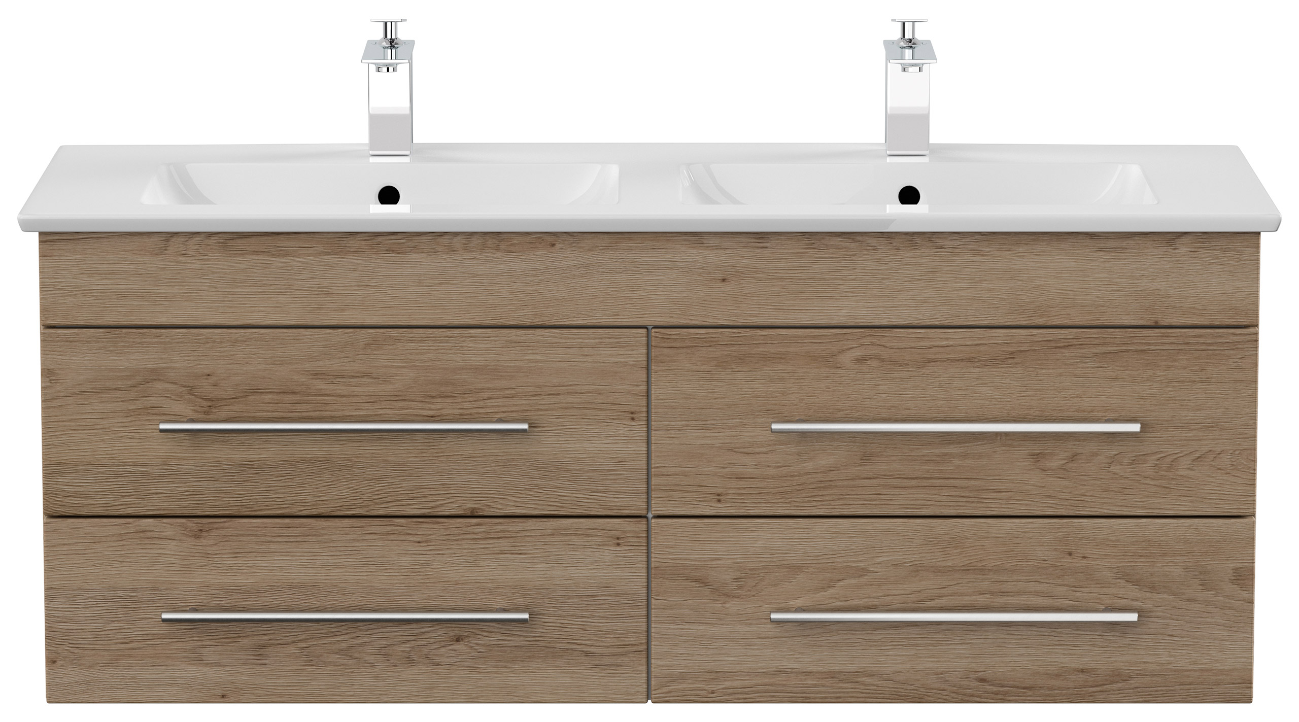 Badmöbel mit Villeroy & Boch Venticello Waschbecken 130 cm Doppel B eiche hell