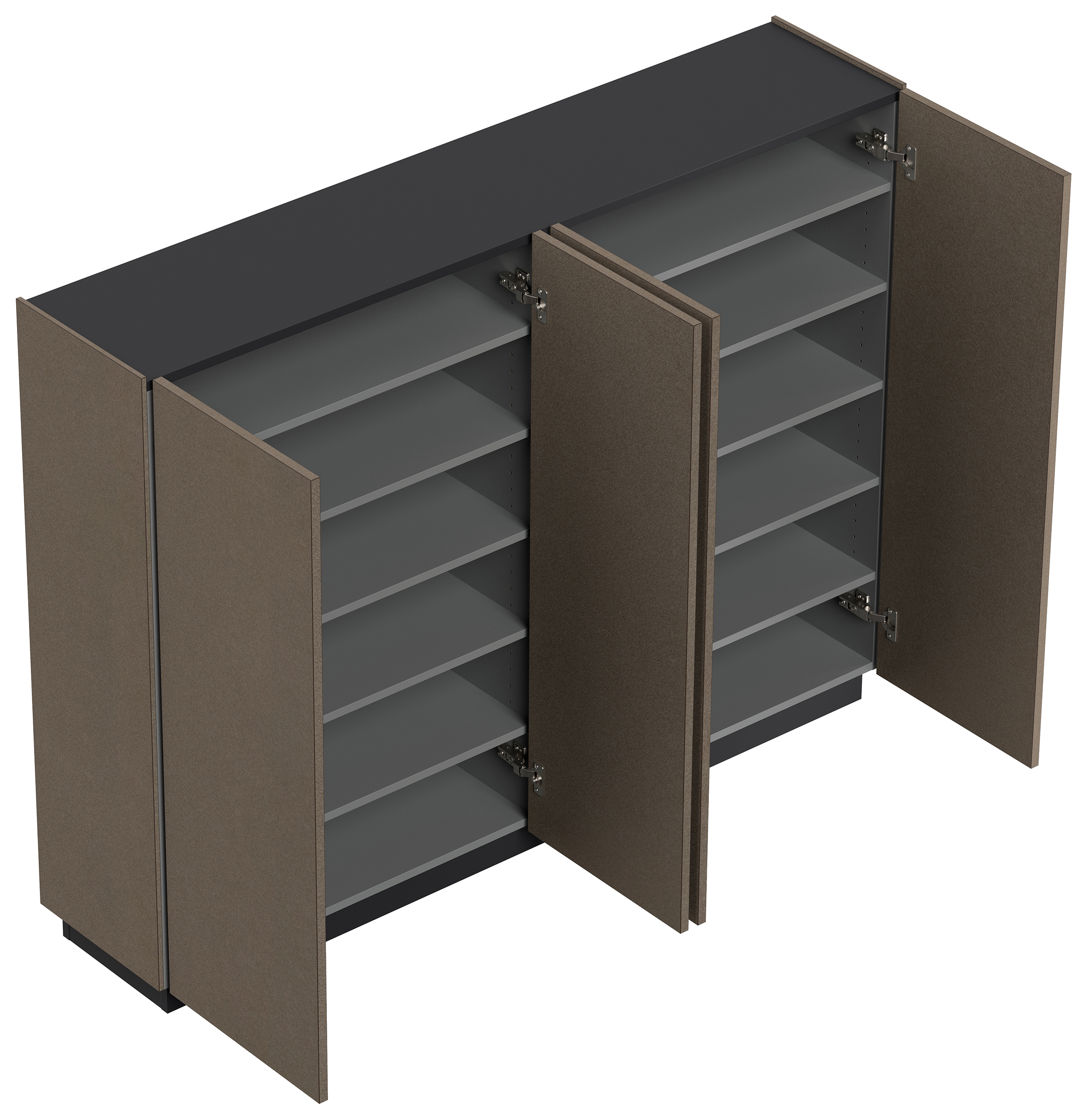 Raumwunder Schuhschrank Alius-XL 4 Türen 36 Paar Asche