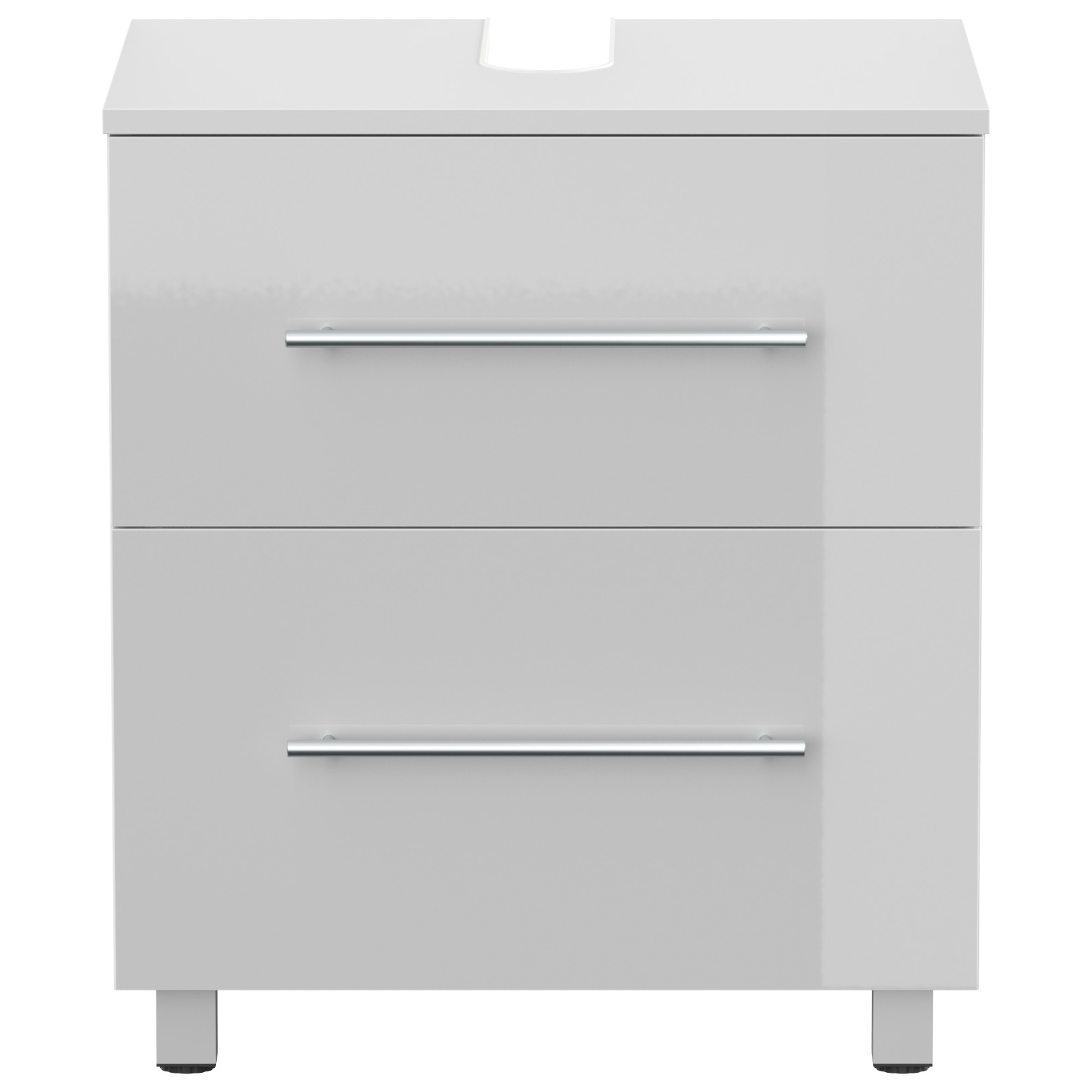 Universal Unterbau auf Standfüßen 55 cm SoftClose weiss hochglanz