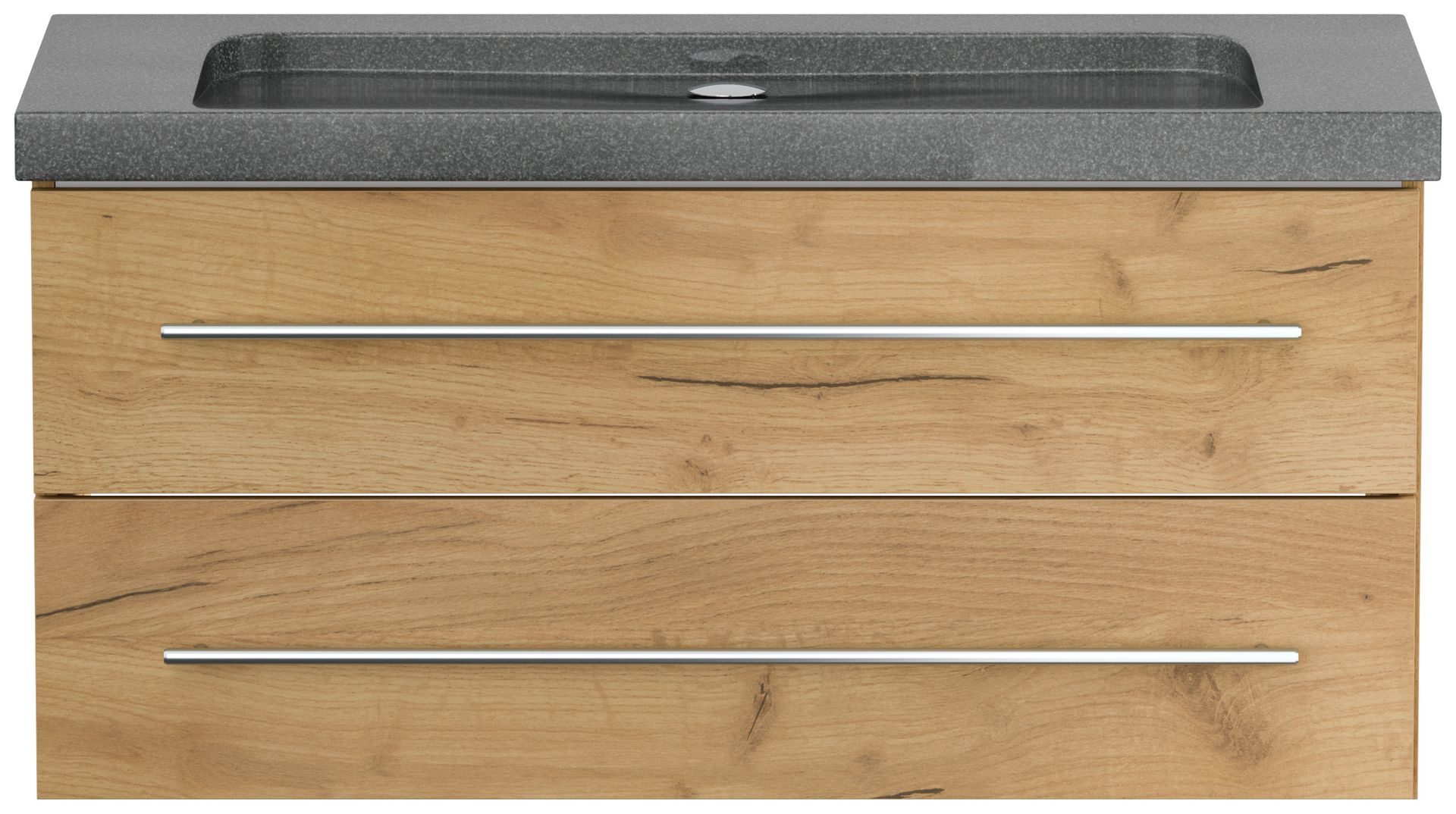 Badmöbel Granit G654 Damo 100 cm ohne Hahnloch SoftClose eiche gold