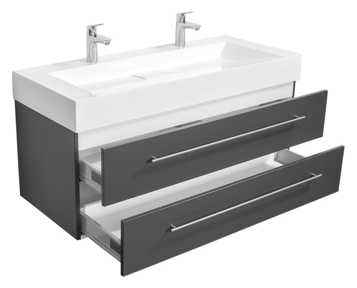 Badmöbel Design 1200 Doppel anthrazit