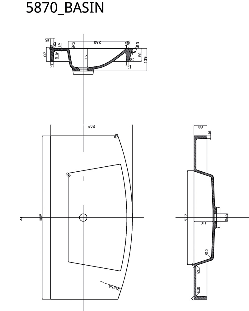 Badmöbel-Set Toscana 100 cm (3-teilig) SoftClose eiche hell
