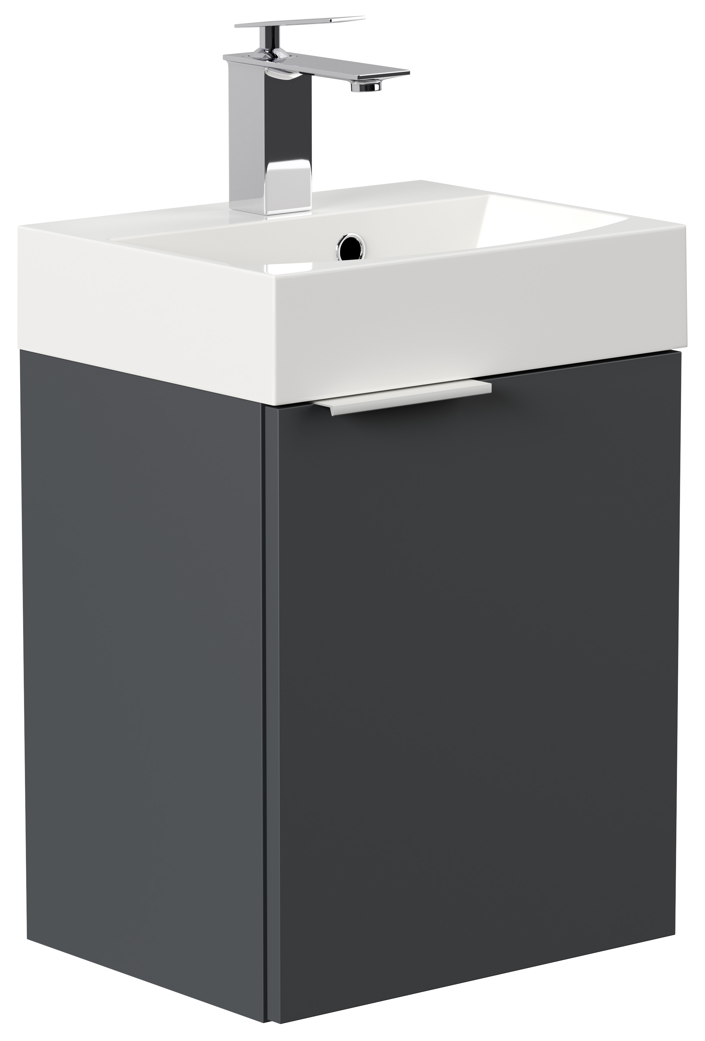 Gäste WC Badmöbel Kubus Slimline 40cm SoftClose grafit