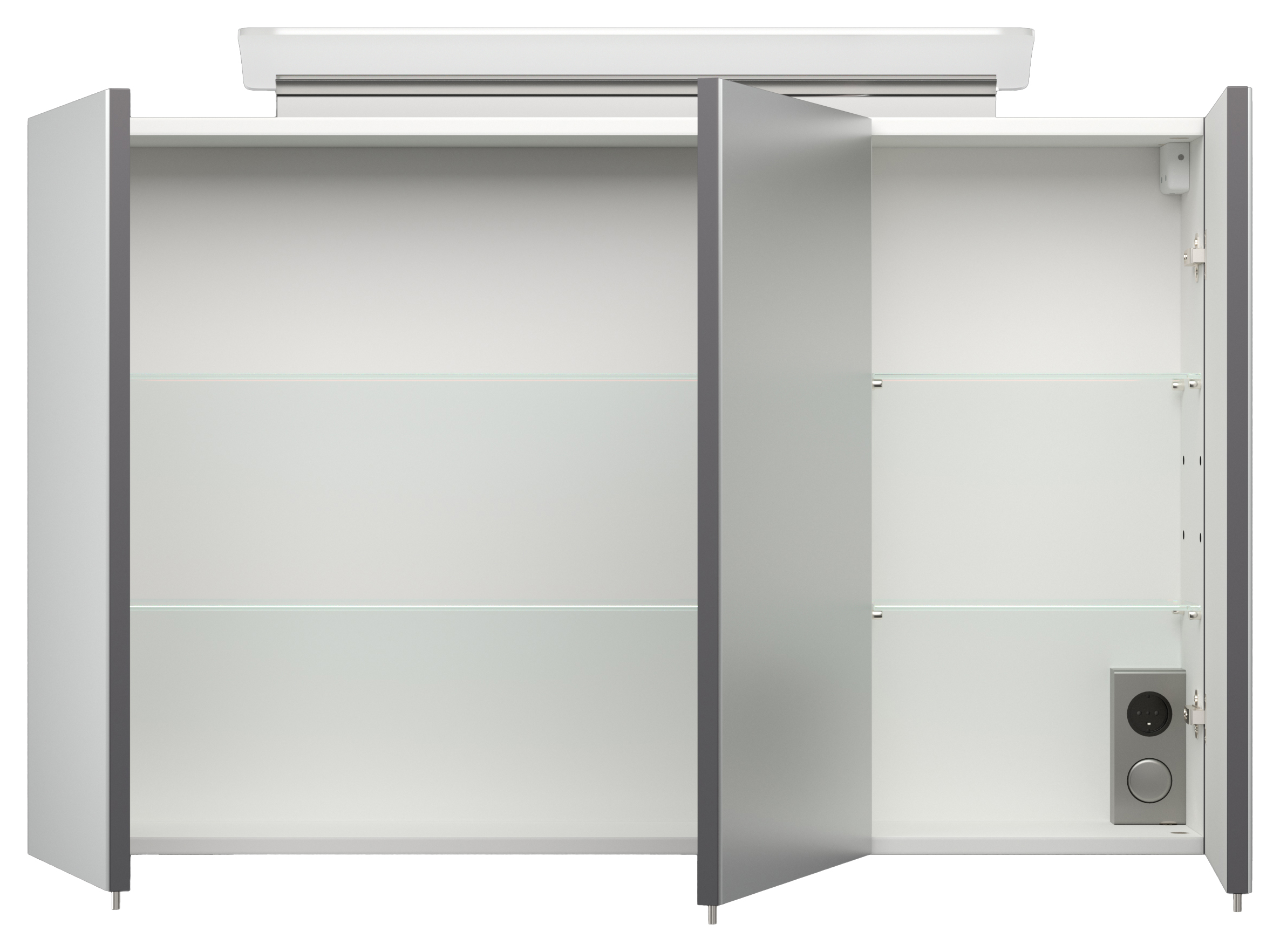 Badmöbel-Set Firenze 100 2 tlg. inkl. Spiegelschrank SoftClose anthrazit