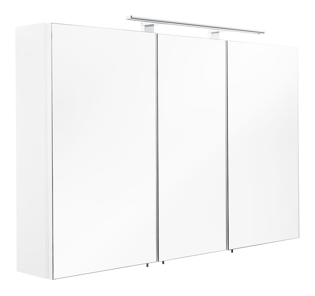 Spiegelschrank 110x68x16cm mit LED Leuchte weiß matt