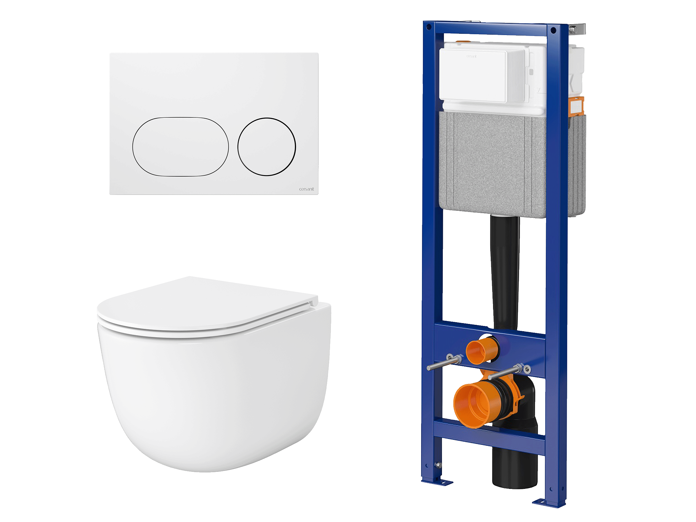 WC-Set REMO mit Tornado-Spülung, Vorwandelement 40 cm und Betätigungsplatte