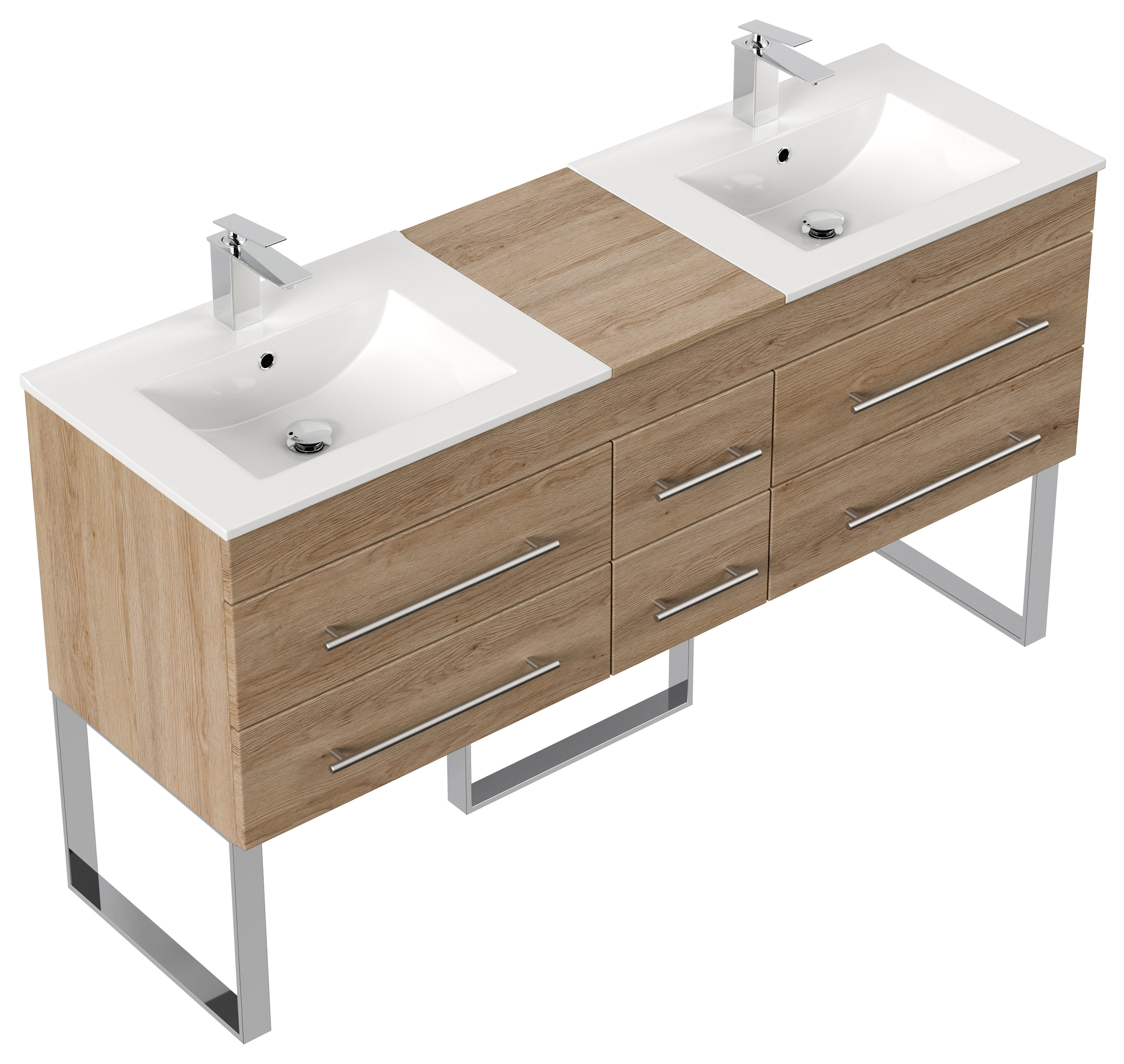 Stand Badmöbel Roma XL SoftClose eiche hell