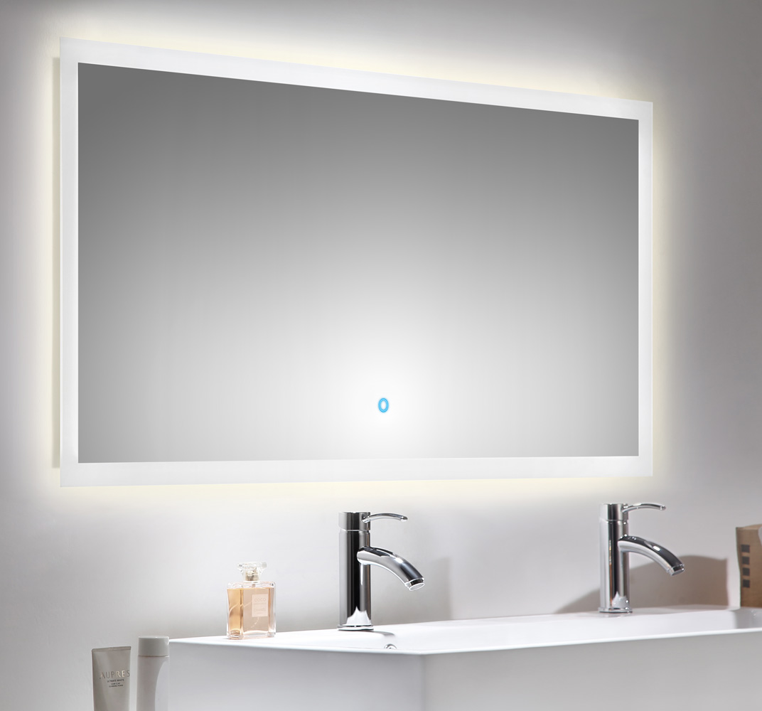 Badmöbelset Roma XL 4-teilig LED-Spiegel Seitenschrank 3er Boxen weiss hochglanz