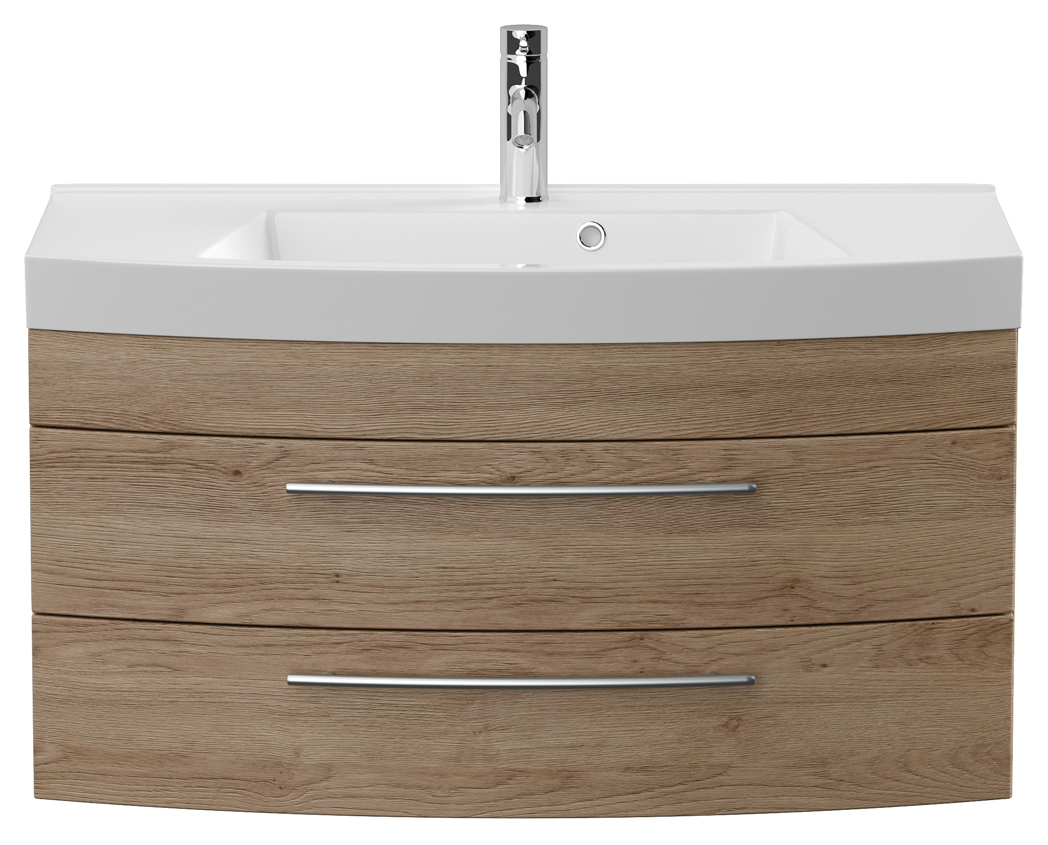 Badmöbel Bella 100 mit runder Front SoftClose eiche hell