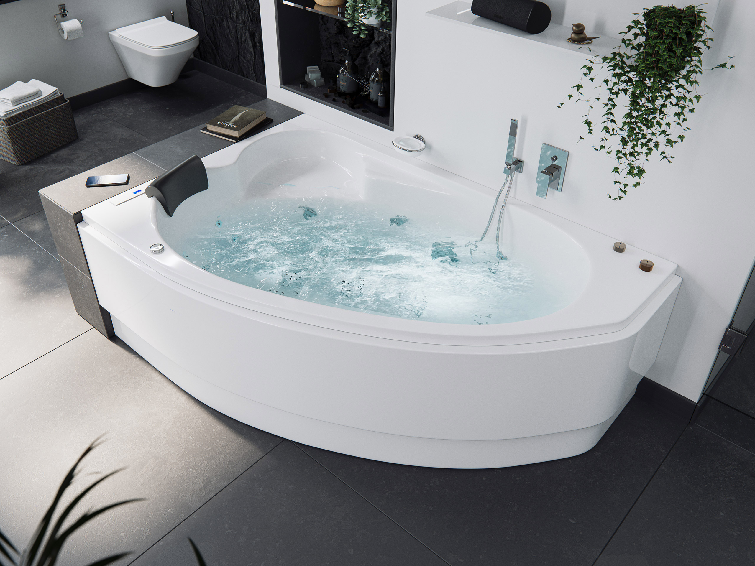 Whirlpool Constantin 170x110 links Made in Germany 18 Düsen Befüllung Überlauf