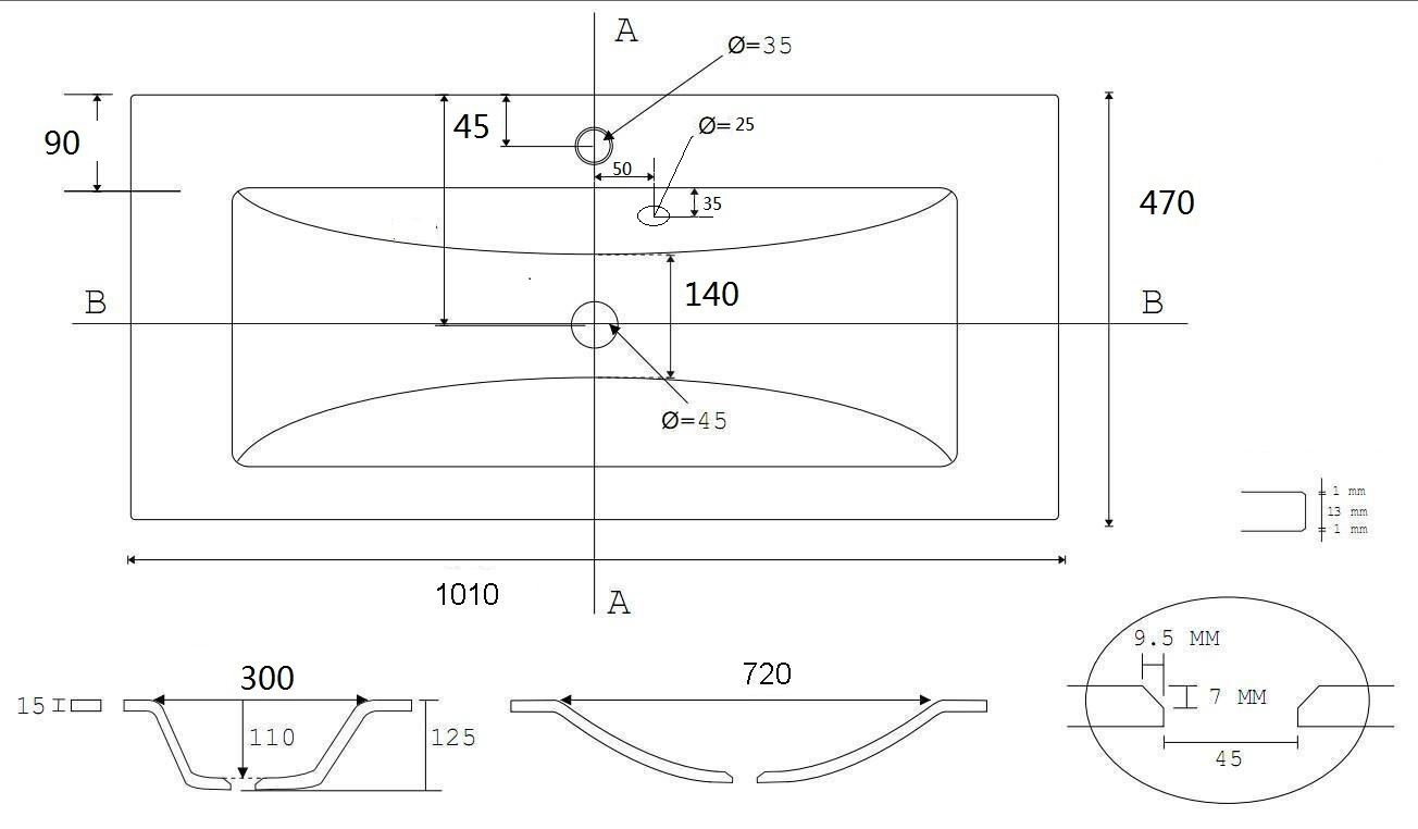 Badmöbel Vitro 1000 mit Glaswaschbecken SoftClose anthrazit