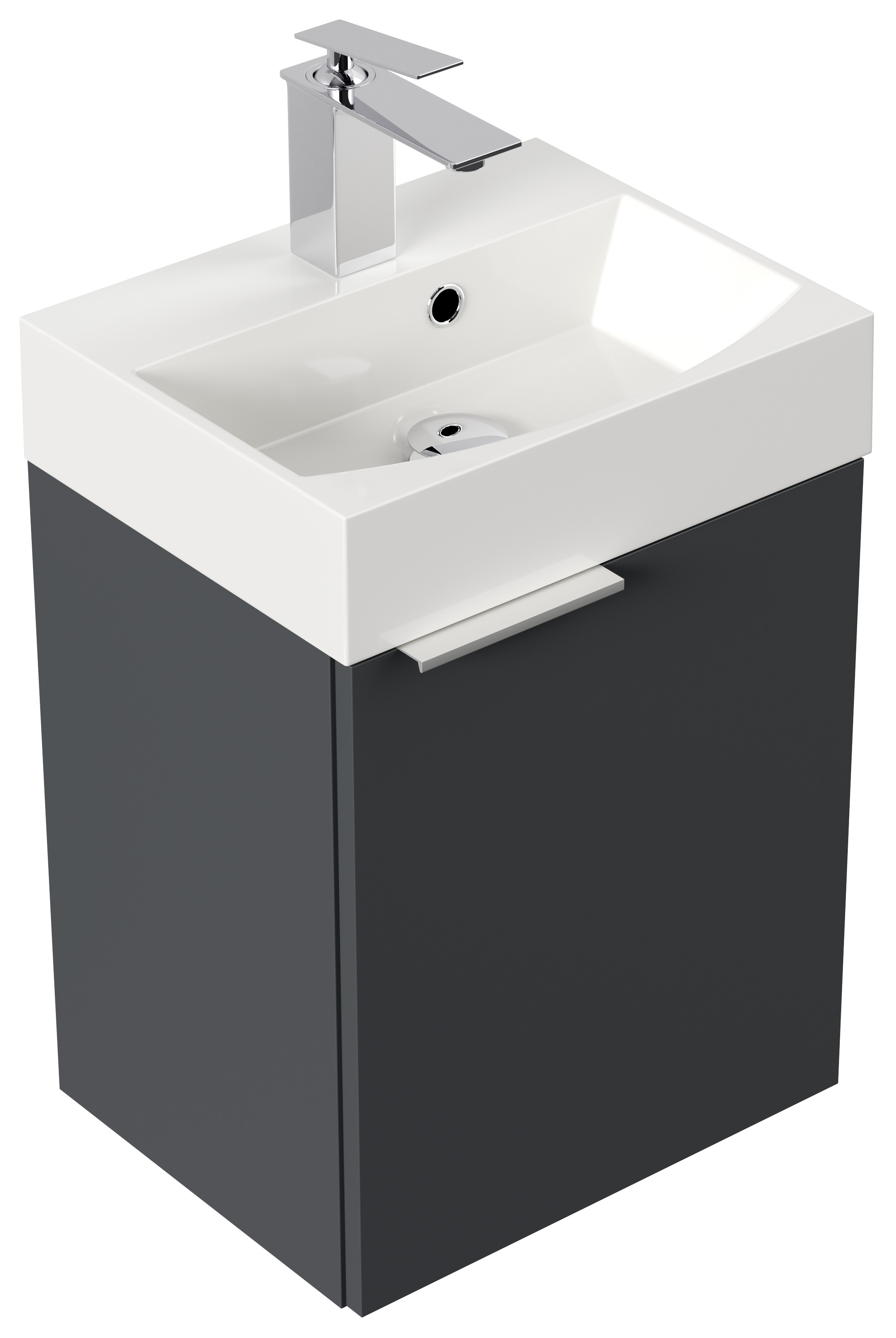 Gäste WC Badmöbel Kubus Slimline 40cm SoftClose grafit