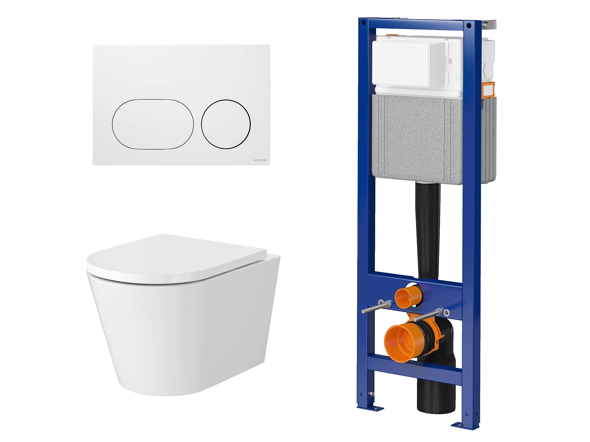 WC-Set KORAL mit Tornado-Spülung, Vorwandelement 40 cm und Betätigungsplatte