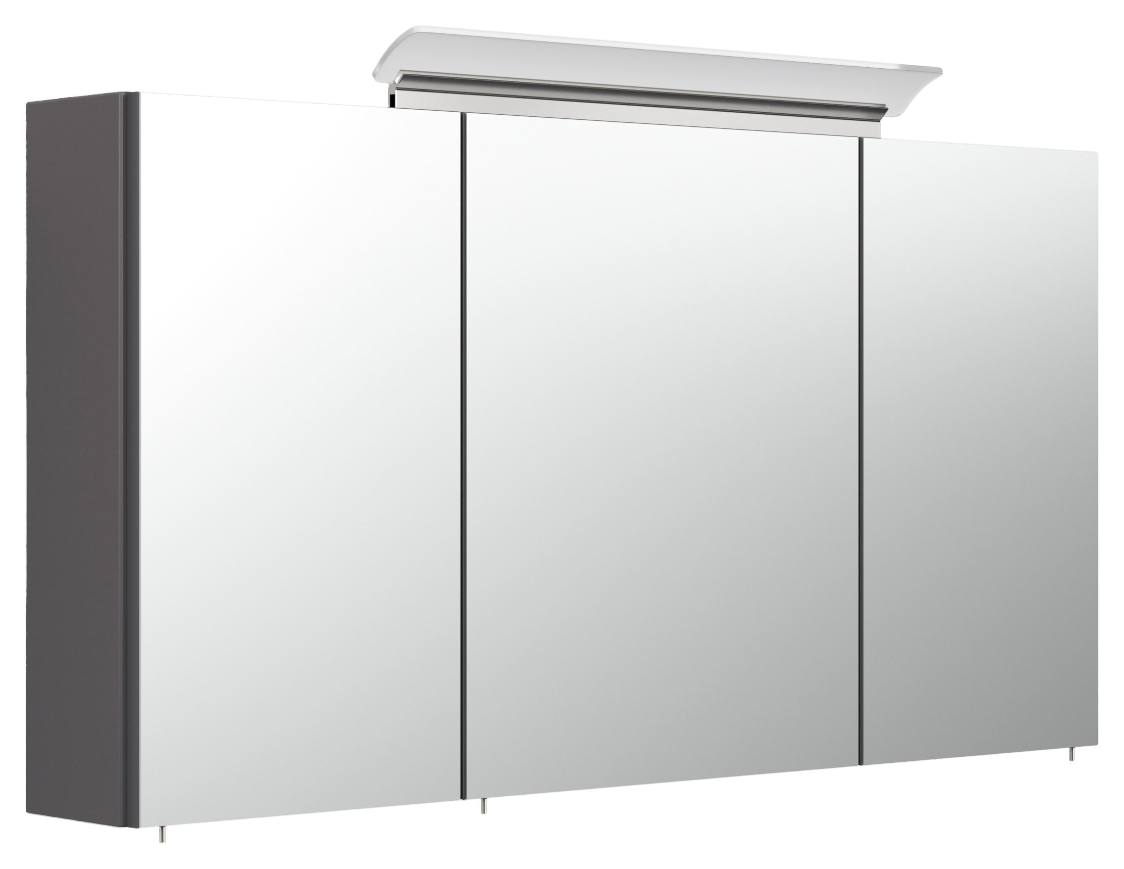 Spiegelschrank 120cm inkl. Design LED-Lampe und Glasböden anthrazit