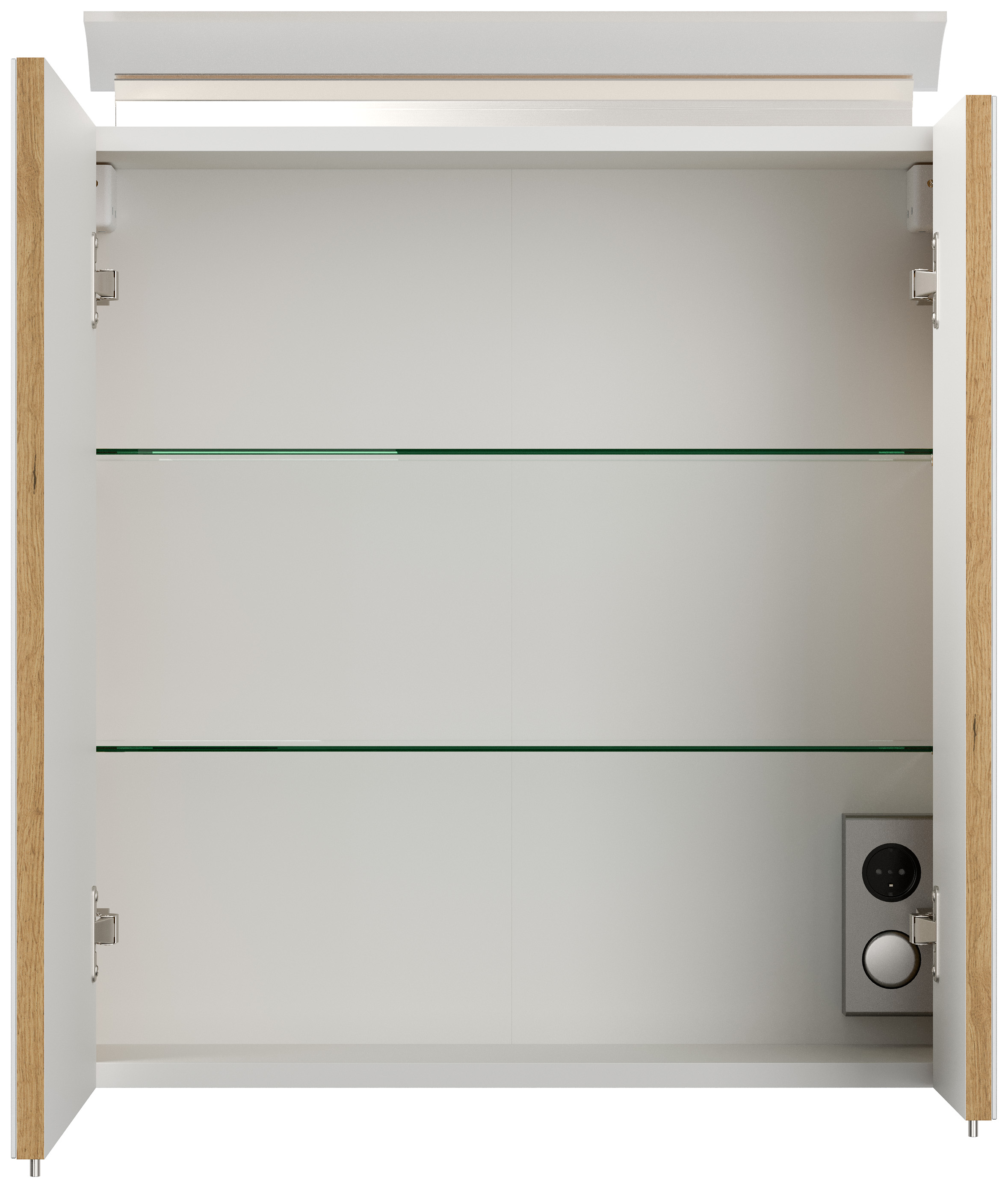 Badmöbelset Taifun 60cm 2tlg mit Spiegelschrank eiche gold