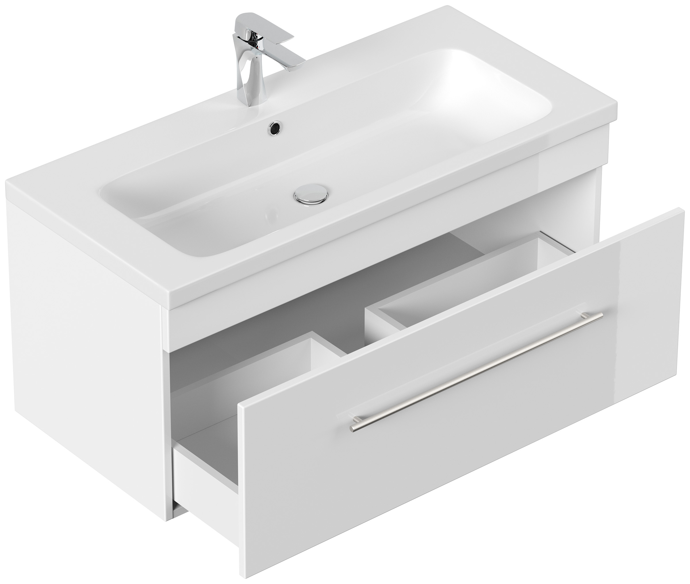 Badmöbel Diora 100cm SoftClose weiß hochglanz