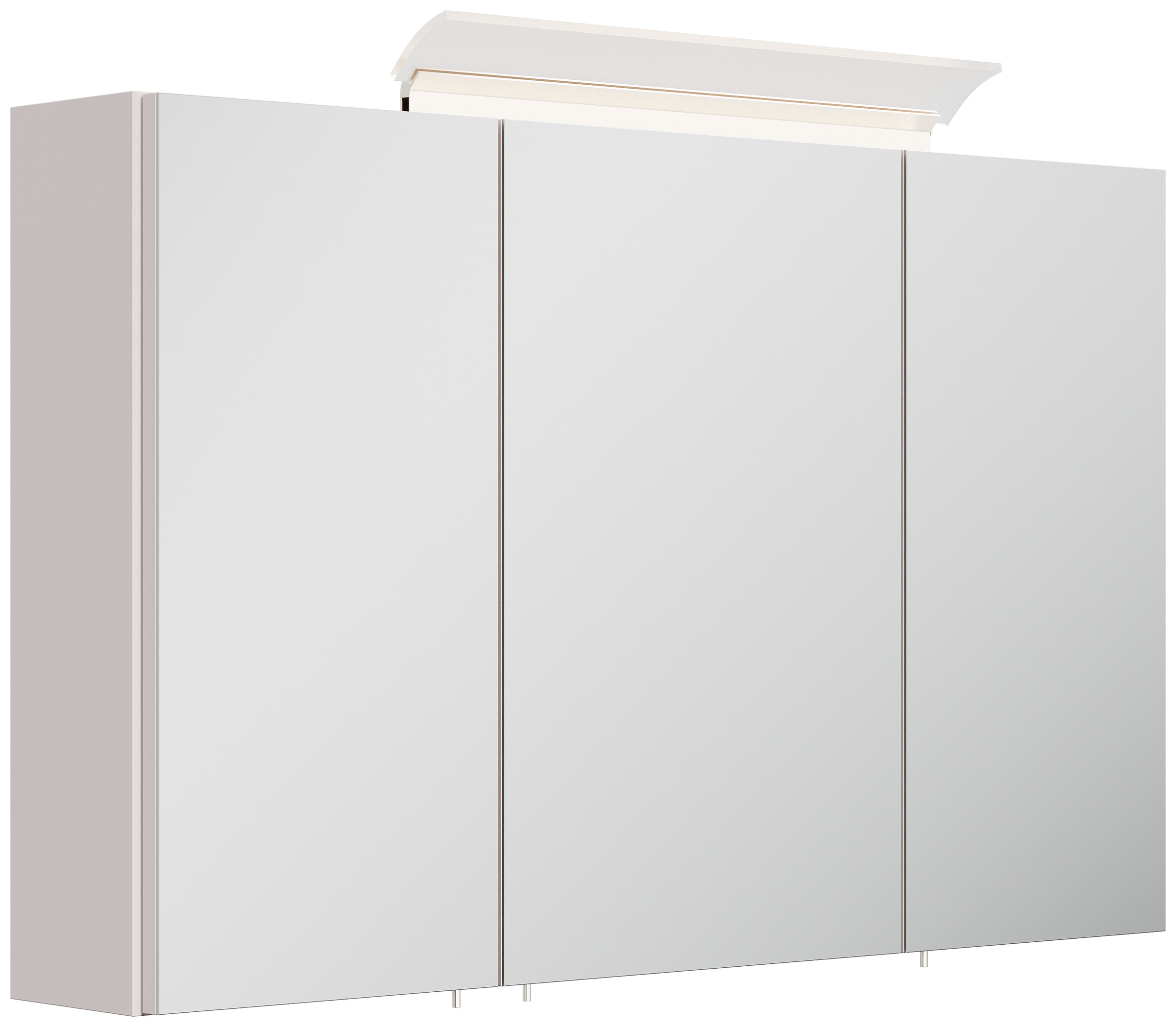 Spiegelschrank 100cm inkl. Design LED-Lampe und Glasböden eiche gold