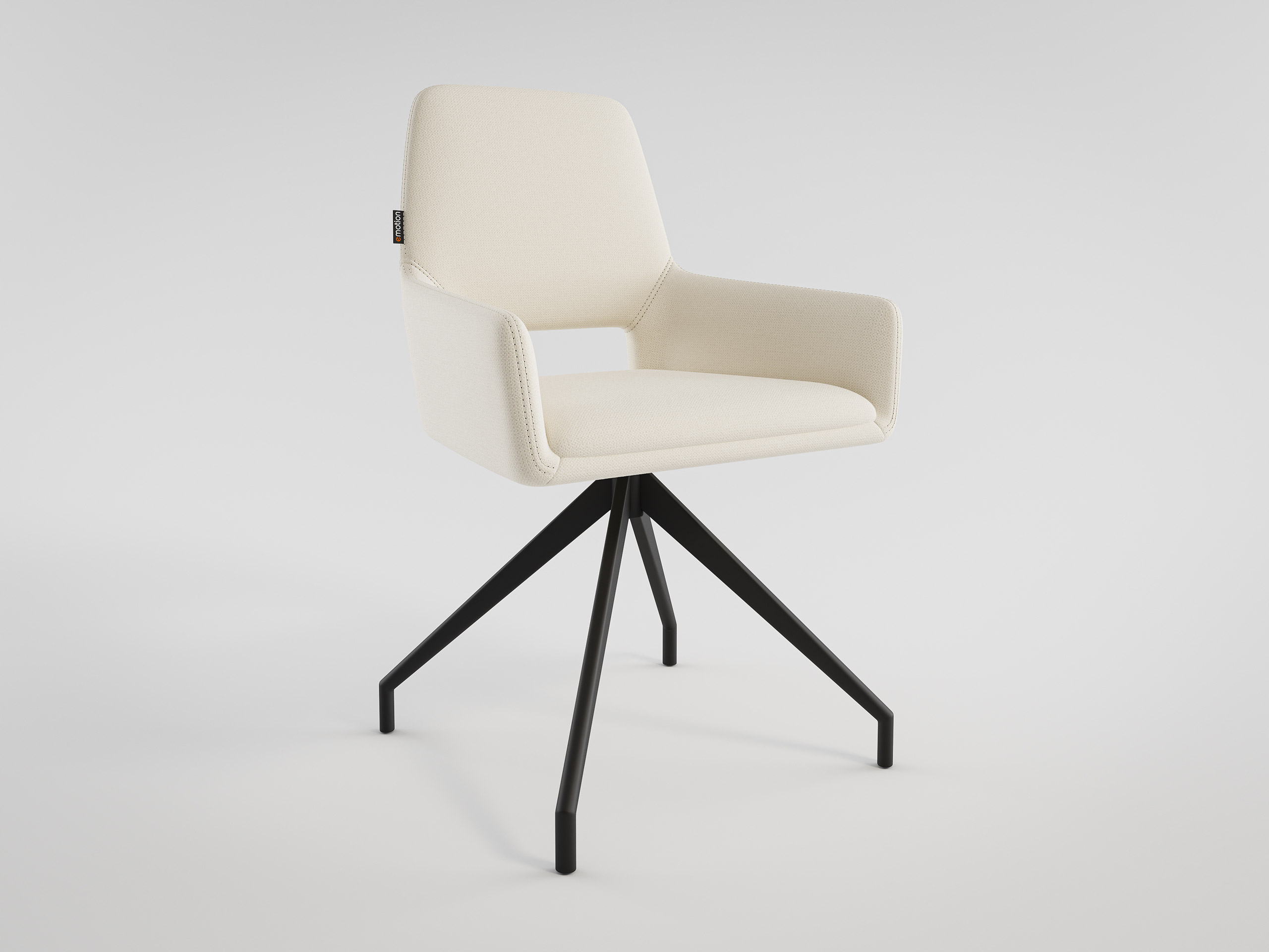 Esstisch mit 6 Stühlen Stoffbezug beige ELLEN 180 Eiche Furnier weiß lackiert